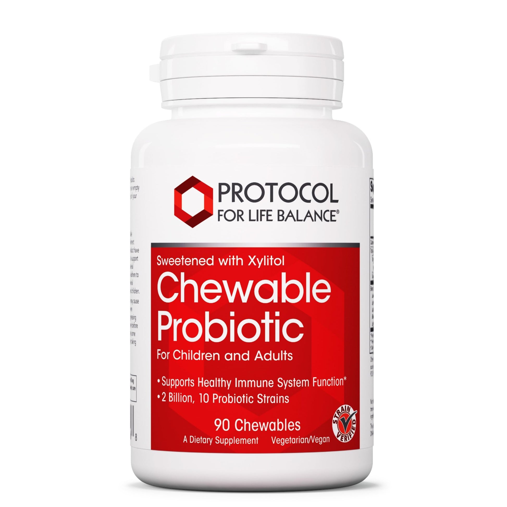 PROTOCOL FOR LIFE BALANCE Chewable Probiotic - 2 Billion CFU - Digestive Health & Immune System Support - Xylitol & Sorbitol - Lactobacillus Rhamnosus Probiotic - Halal & Vegan, 90 Chewables