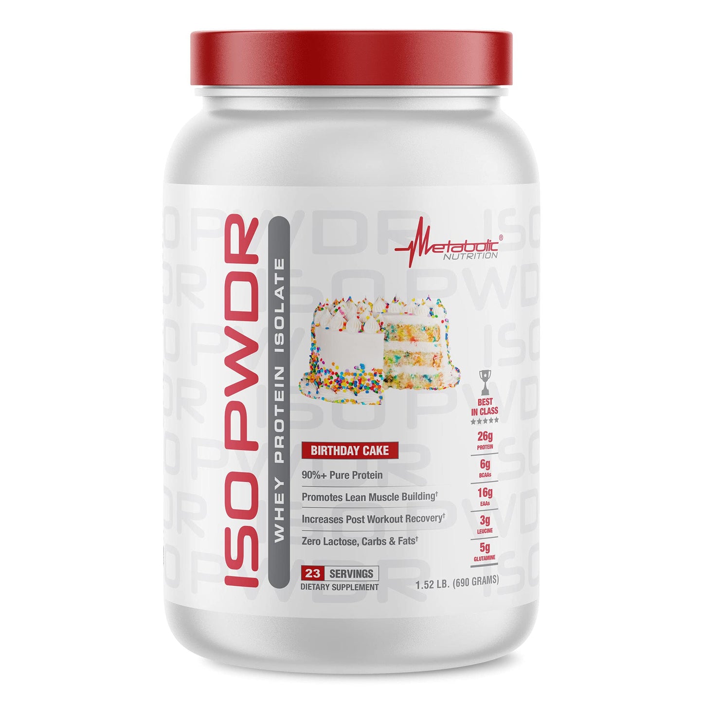 Metabolic Nutrition Whey Protein Isolate ISO PWDR Birthday Cake Powder, 1.52 lb