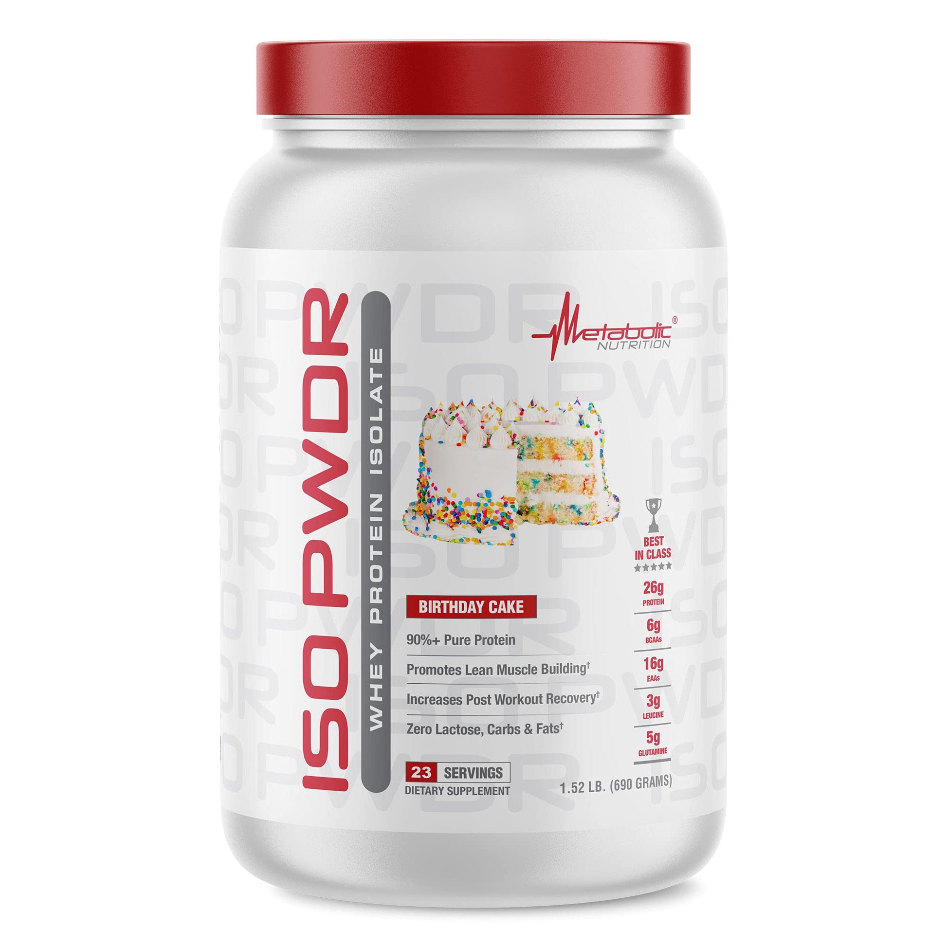Metabolic Nutrition Whey Protein Isolate ISO PWDR Birthday Cake Powder, 1.52 lb