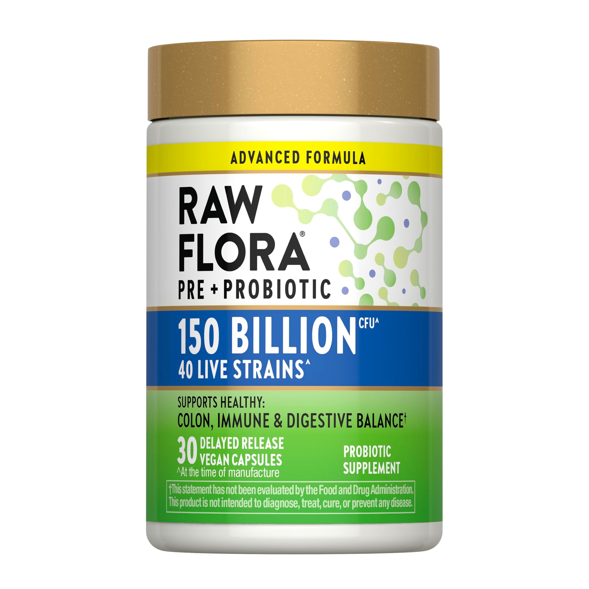 Raw Flora Probiotics with Prebiotics (150 Billion CFU) Capsule, 30 Count