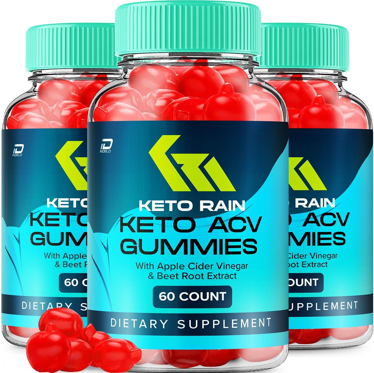 Indelo Keto Rain ACV Gummies – KetoRain Advanced Gummy Supplement Vitamin B12, 180 Gummies