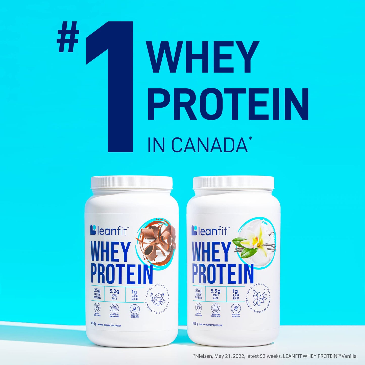LeanFit Grass-fed Whey Protein Powder Natural Chocolate, Gluten-Free, Keto-Friendly & Low-Carb, 30 Servings