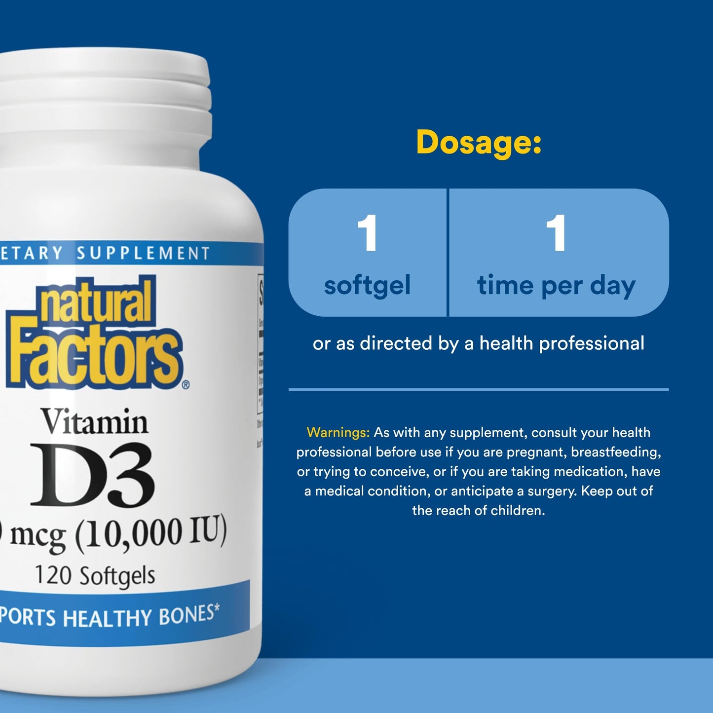 Natural Factors Vitamin D3 Softgels 120