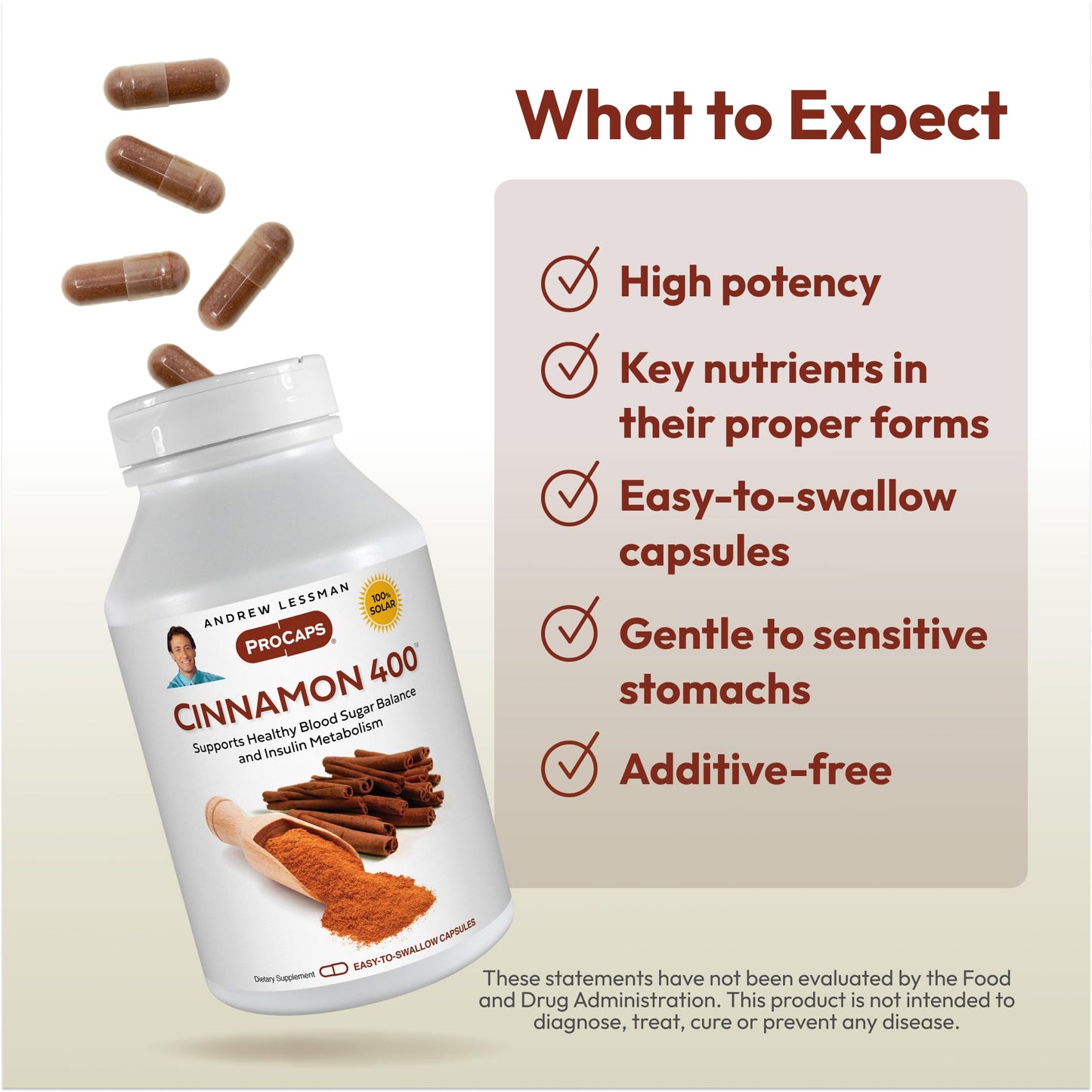 ANDREW LESSMAN ProCaps Cinnamon 400 mg Capsule, 60 Capsules