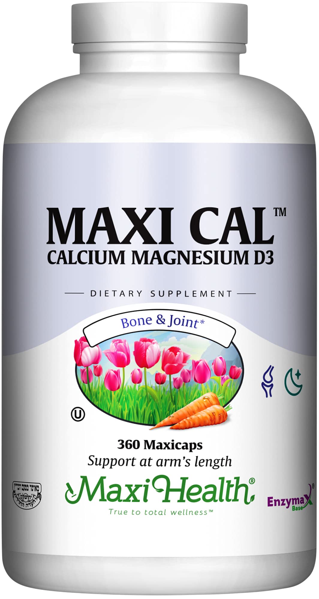Maxi Health Calcium 1000 mg Supplement with Vitamin D3 (1000 IU) and Magnesium (500 mg) - Bone, Teeth and Joint Support for Men and Women, 360 Capsules