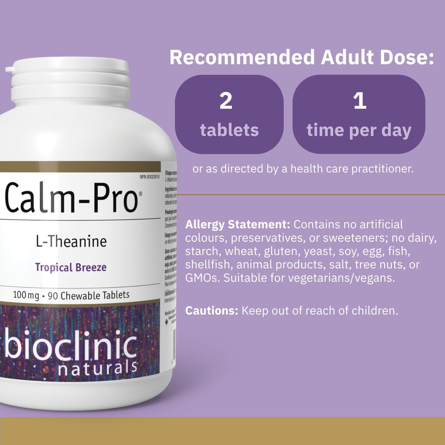 Bioclinic Naturals Calm Pro Chewable Tablet, 90 Count