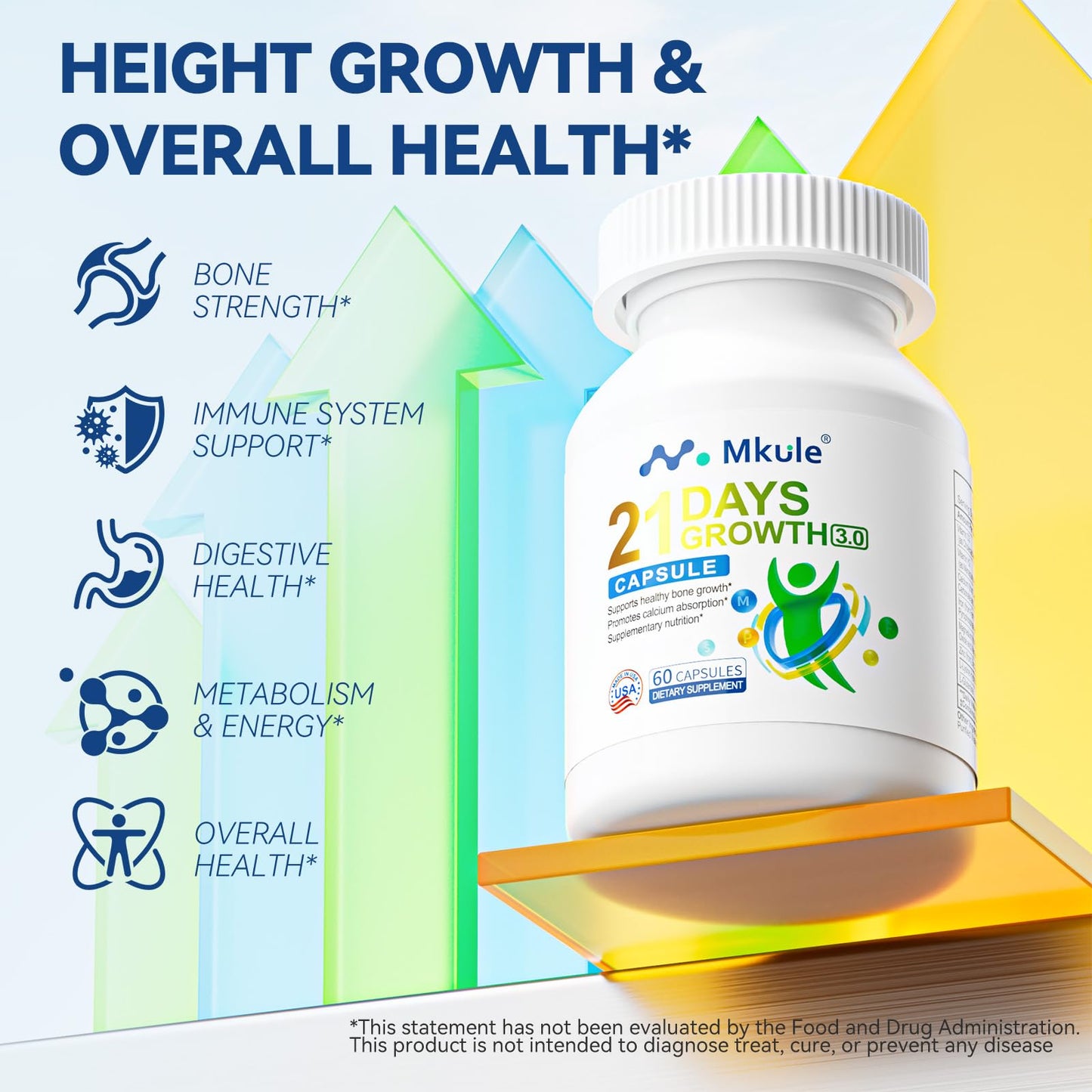 Mkule Height Growth Supplement Capsule 180 Count