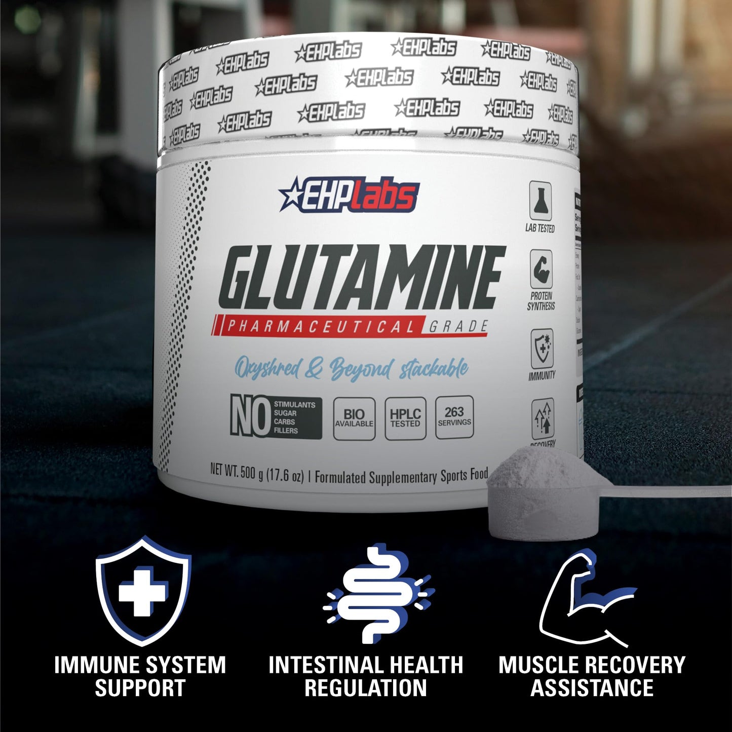 EHP Labs L-Glutamine Powder, 100 Servings