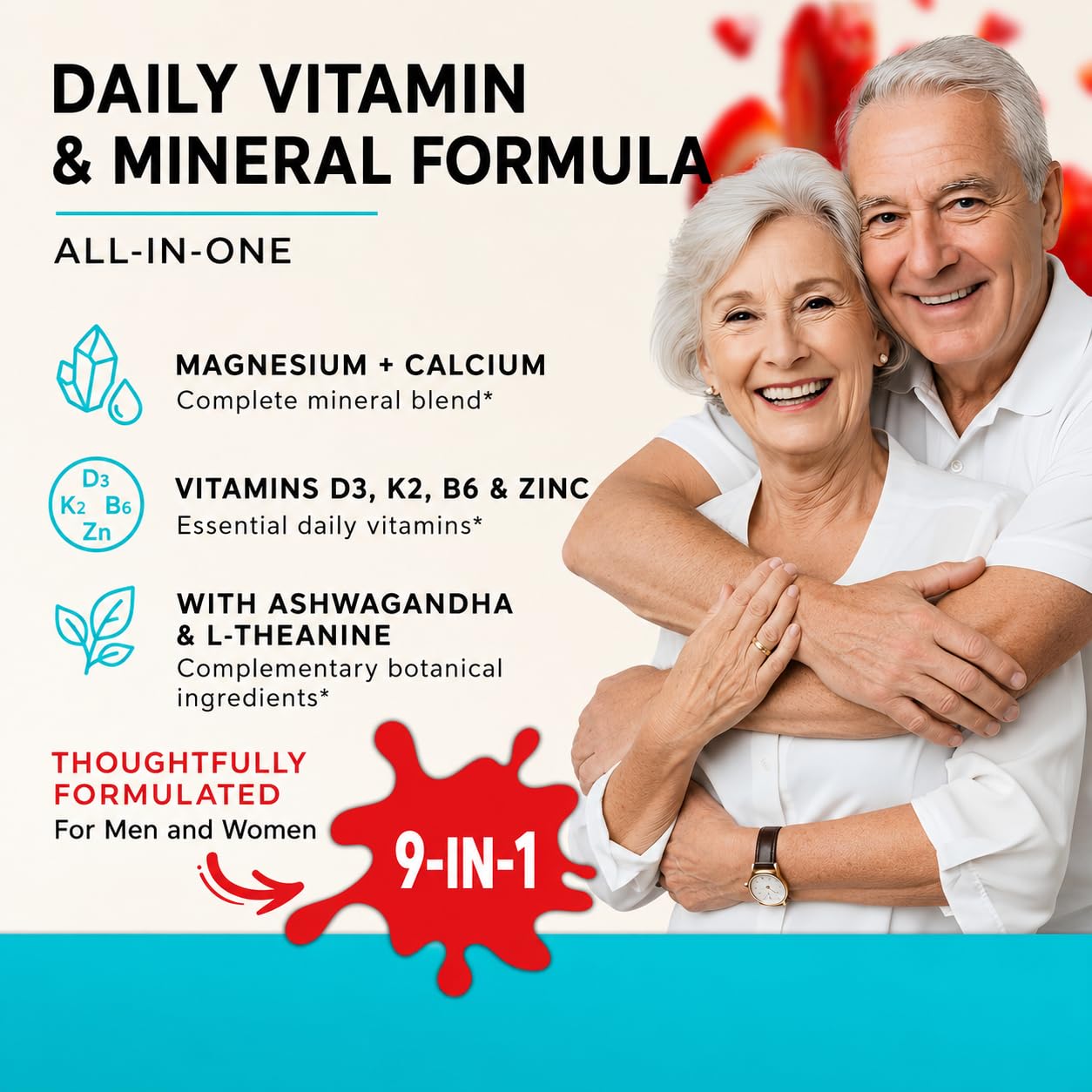 WELVIUM Magnesium Glycinate Gummies with Ashwagandha, L-Theanine, 500mg Magnesium Glycinate, 60 Gummies