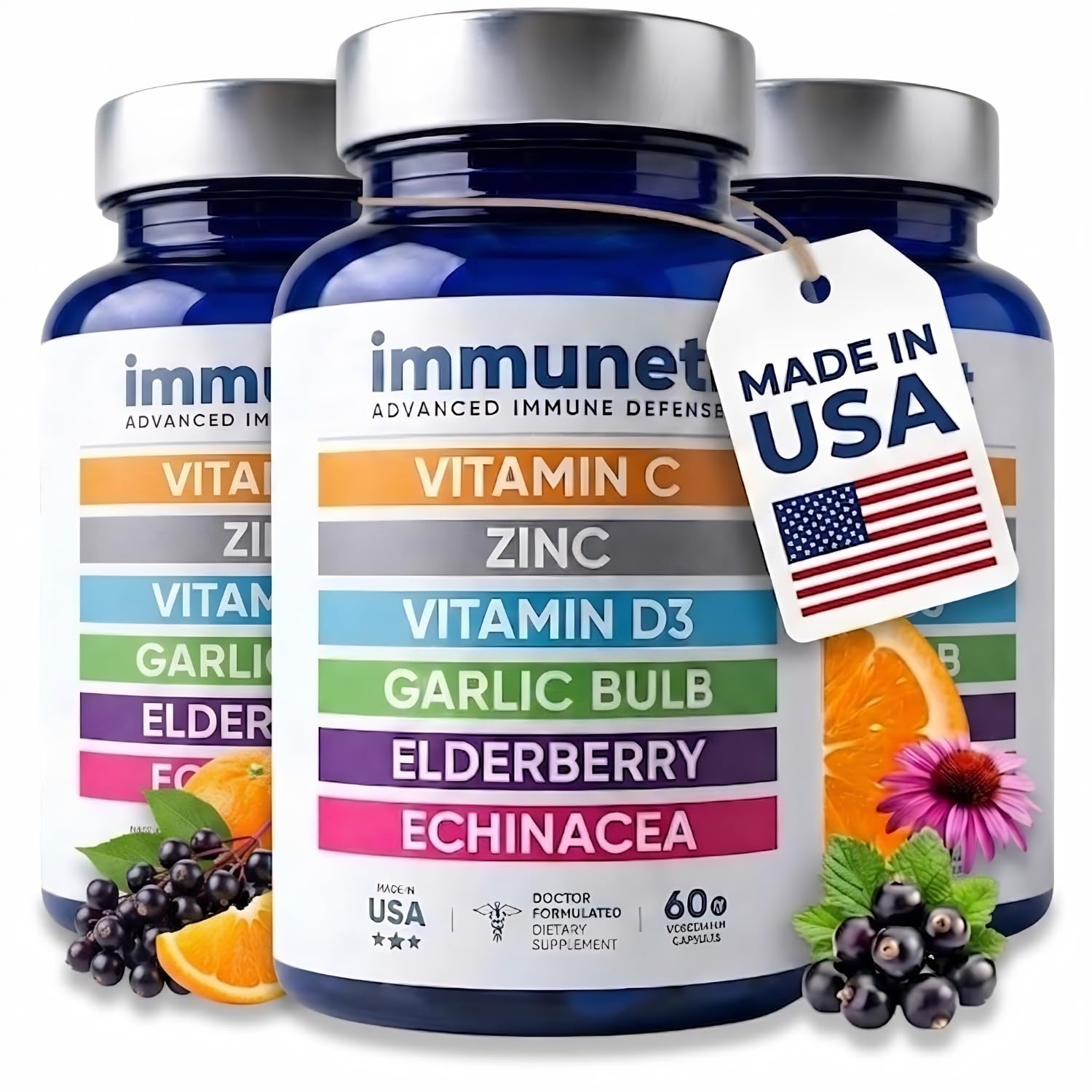 Immuneti Advanced Immune Support – Doctor Formulated 6-in-1 Daily Immunity Supplement, 180 Capsules