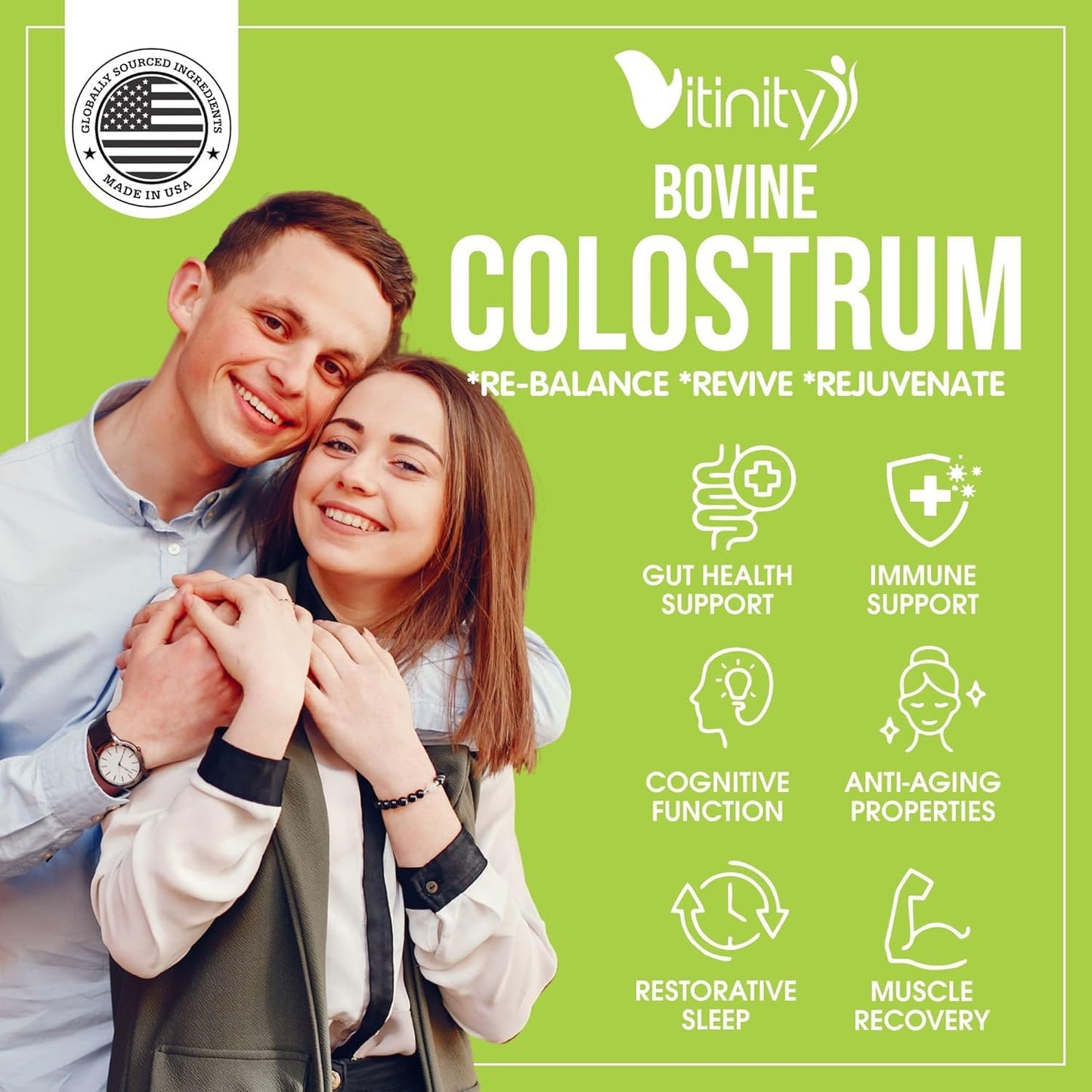 VITINITY Grass Fed Bovine Colostrum Capsules 120 Capsules
