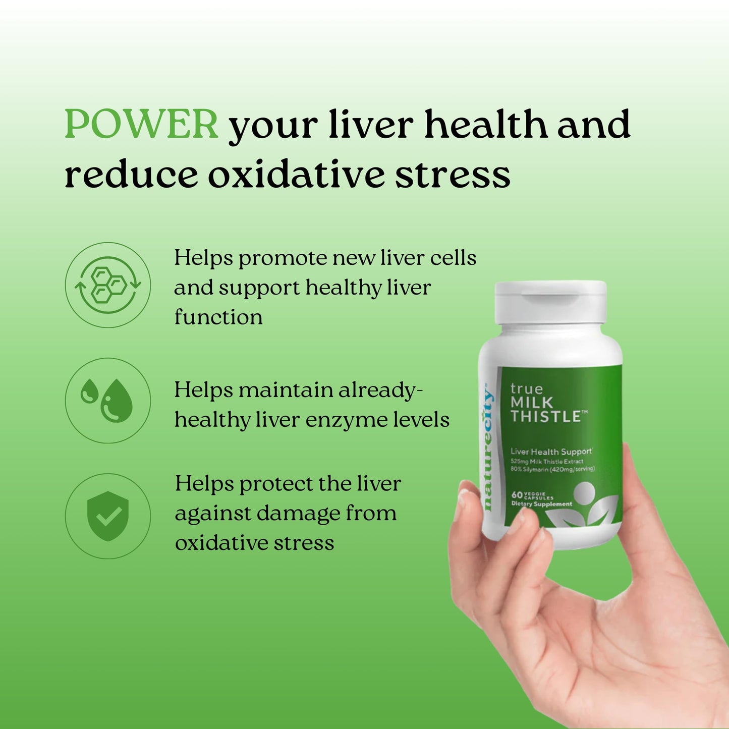 NatureCity Milk Thistle Supplement 525mg 60 Capsules
