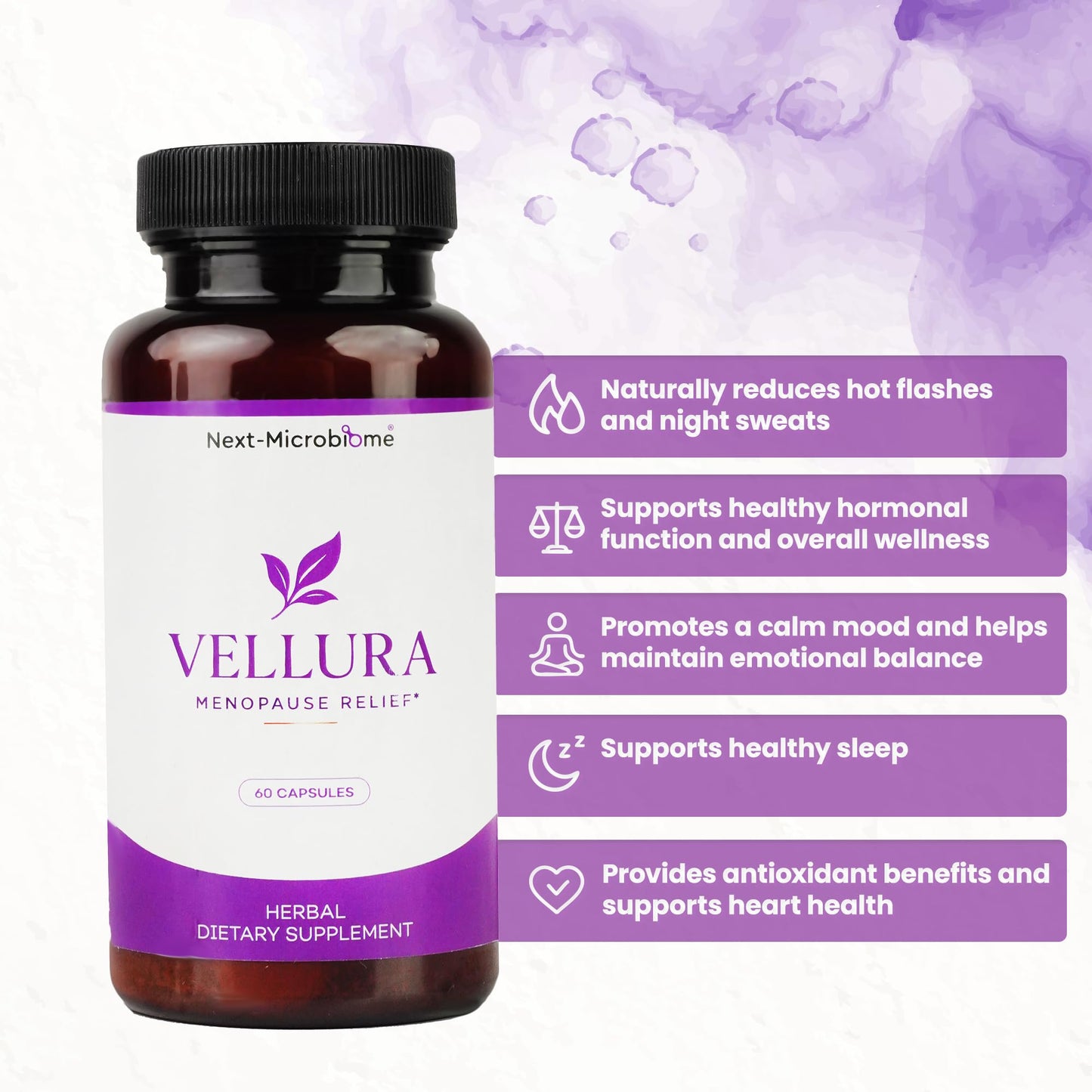 NEXT-MICROBIOME Vellura Menopause Relief, 60 Capsules