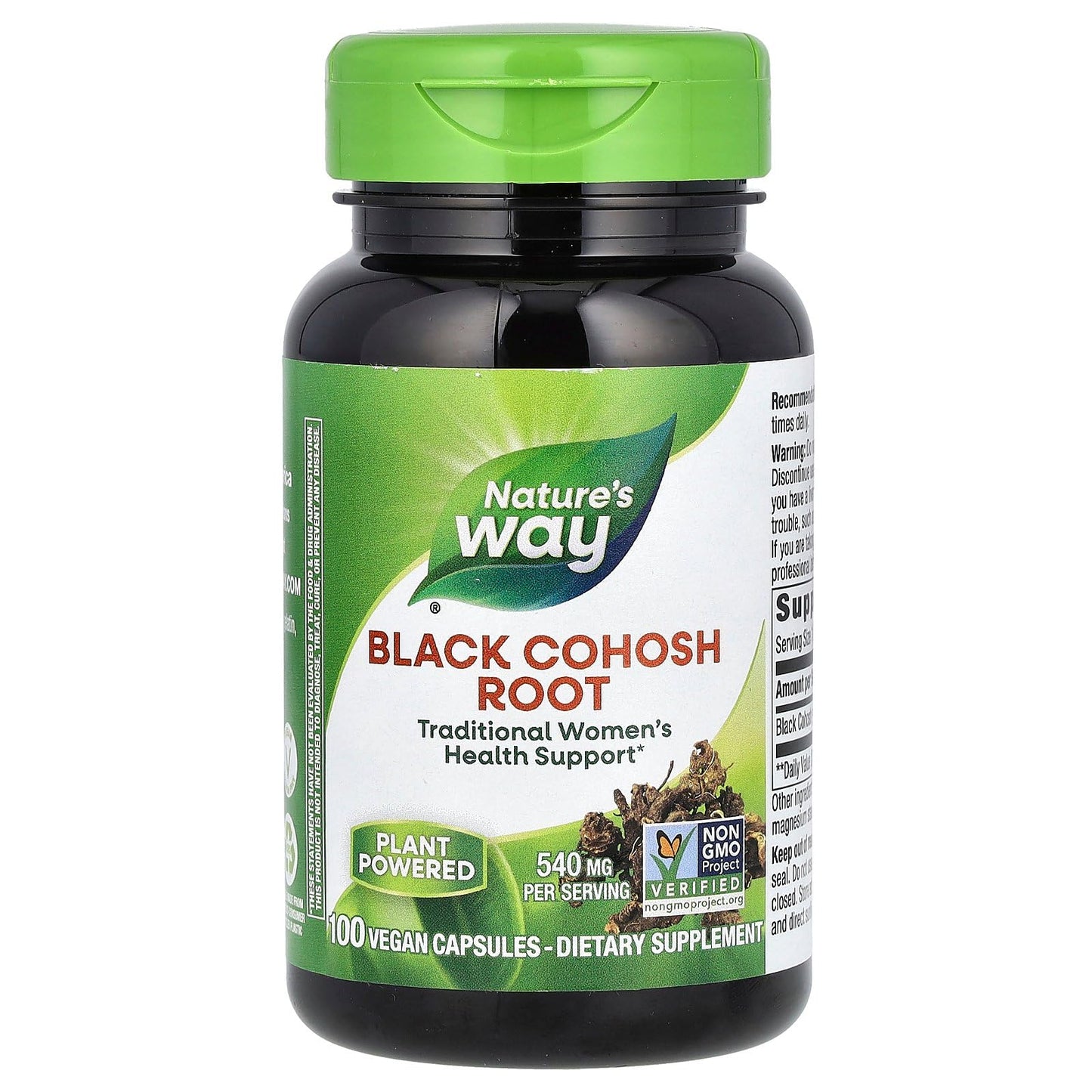 Nature's Way Black Cohosh Root 540 mg Capsules, 100 Capsules