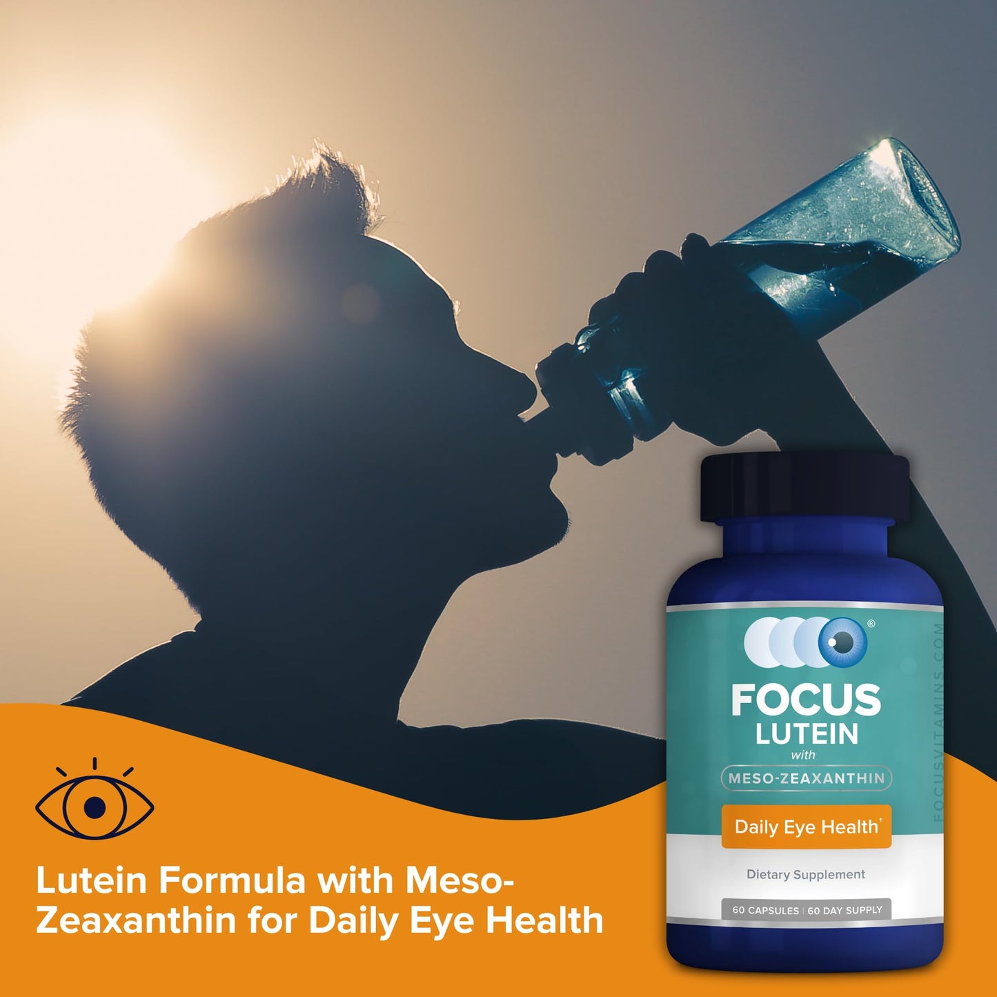 Focus Vision Supplements Lutein for Eyes with Meso-Zeaxanthin Capsule 60 Count