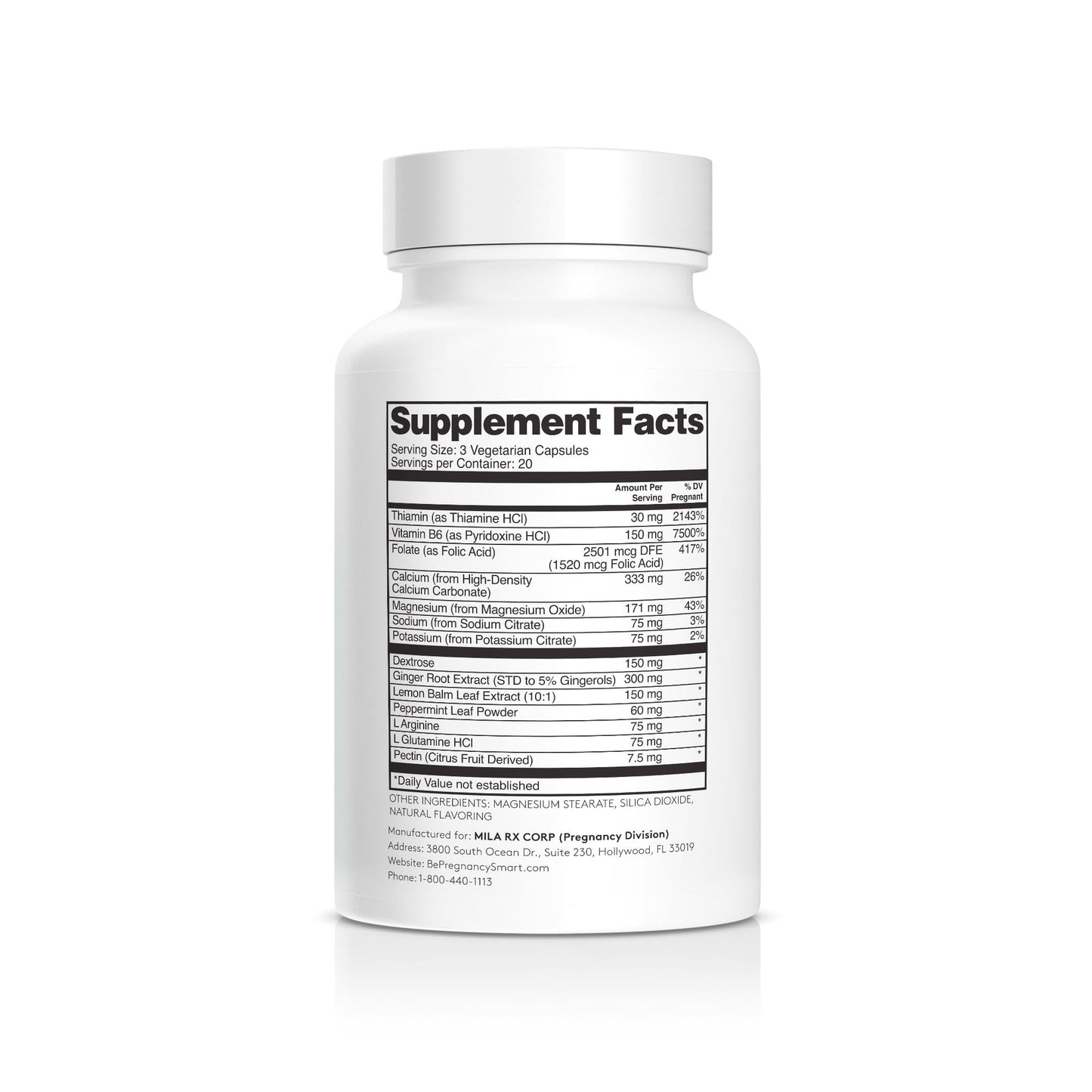 Pregnancy Smart Ginger, Vitamin B6 & Electrolytes Capsules 60 Count