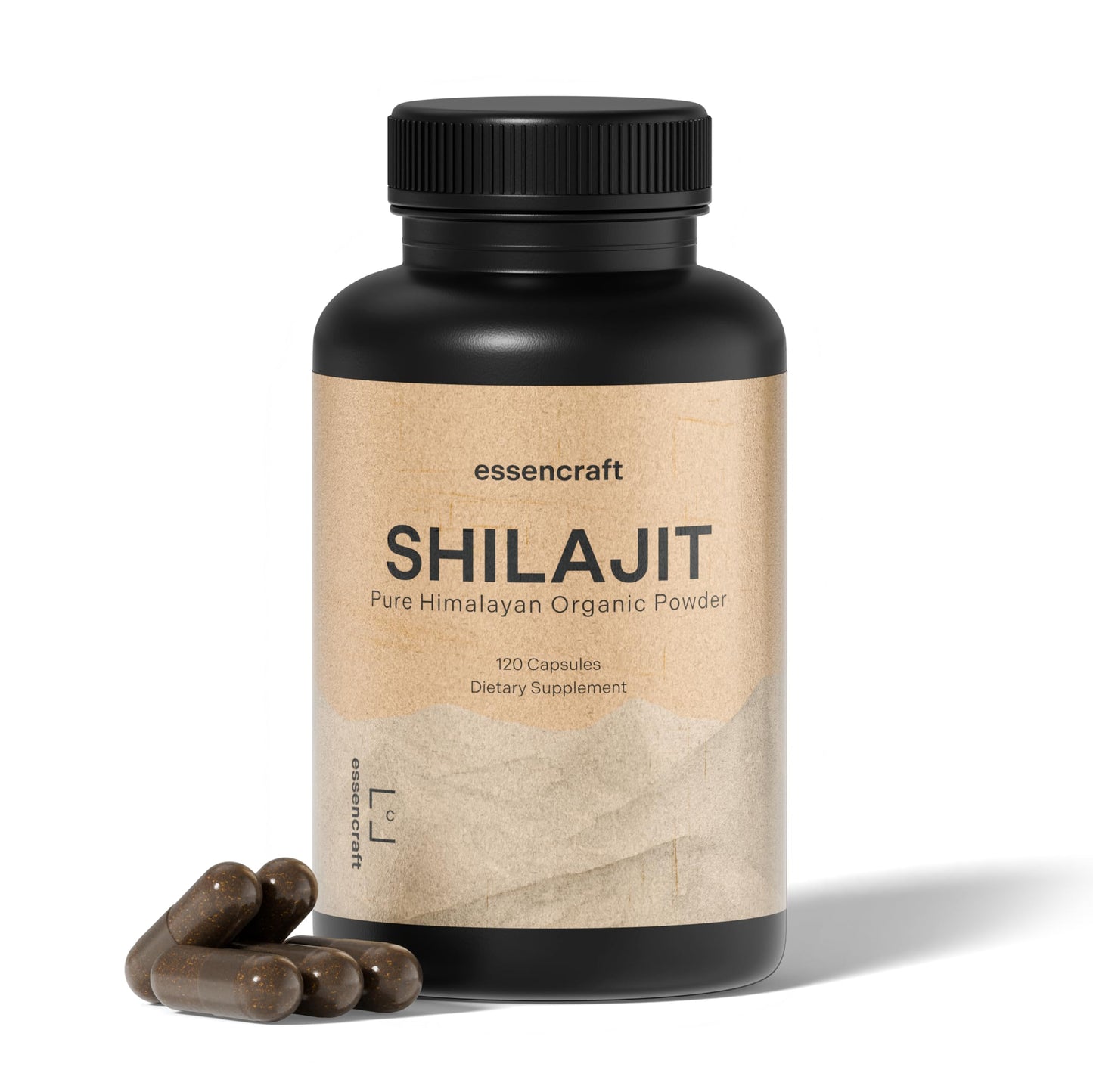 Essencraft Organic Himalayan Shilajit Resin Extract 1000mg Max Potency, 120 Capsules