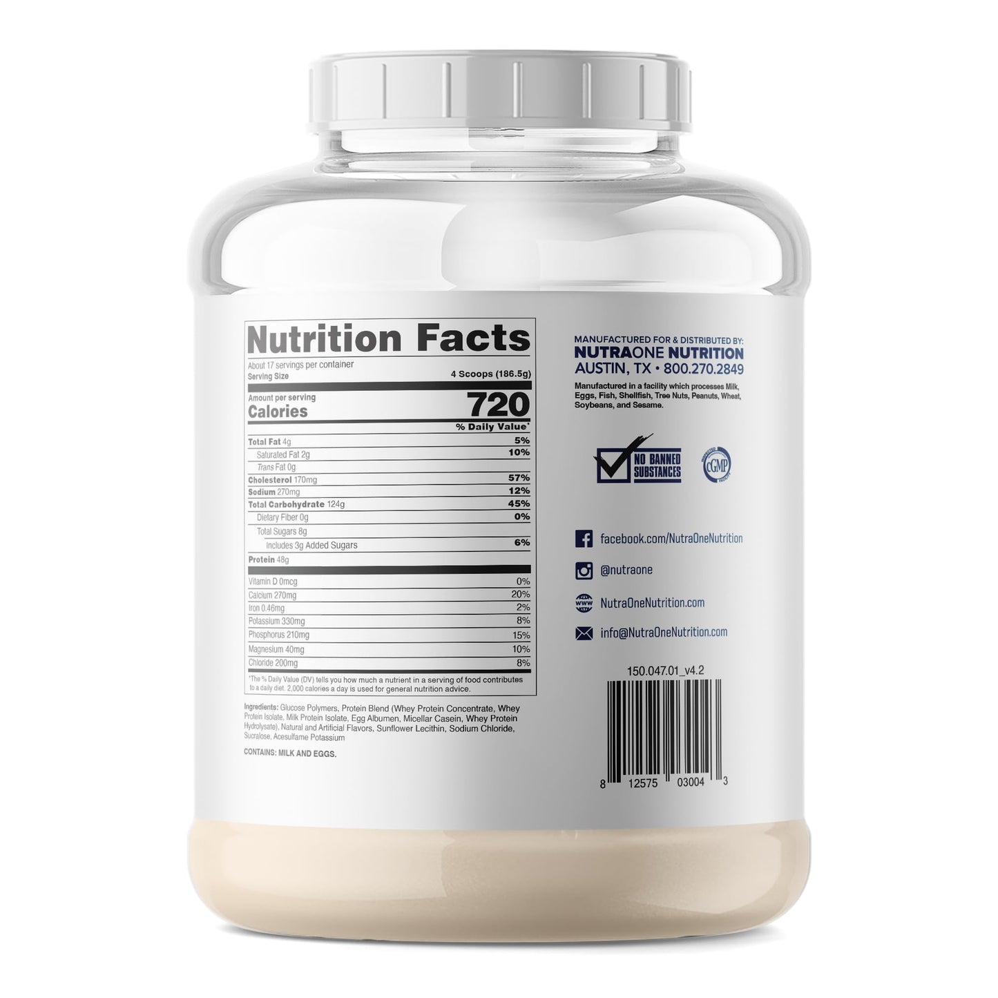 NutraOne Massone Mass Gainer Protein Powder 112