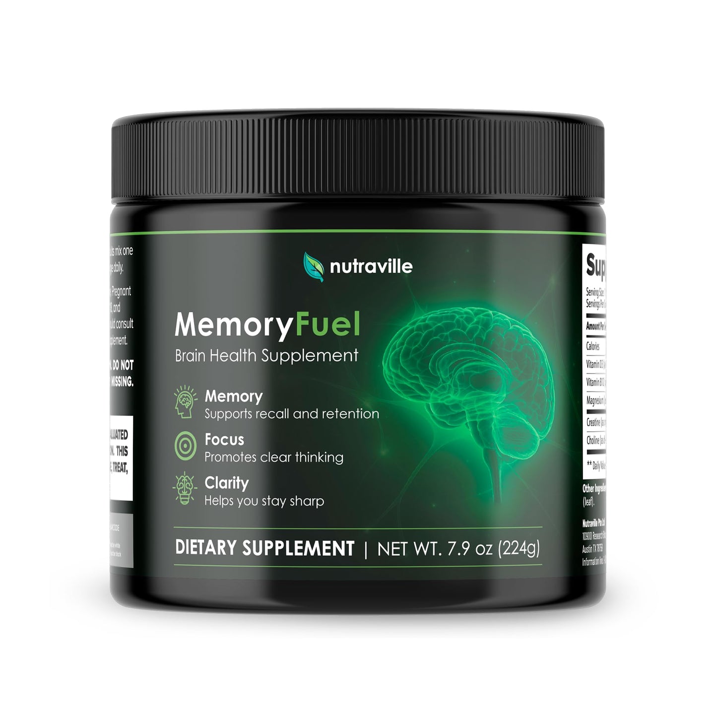 Nutraville Memory Fuel Creatine Monohydrate Powder 7.9 oz