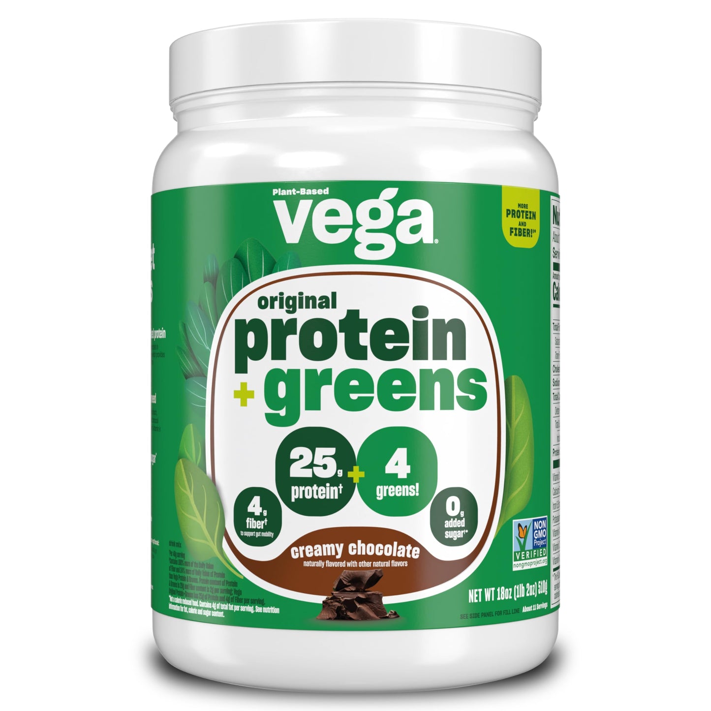 Vega Protein and Greens Protein Powder Creamy Chocolate, 18 Servings