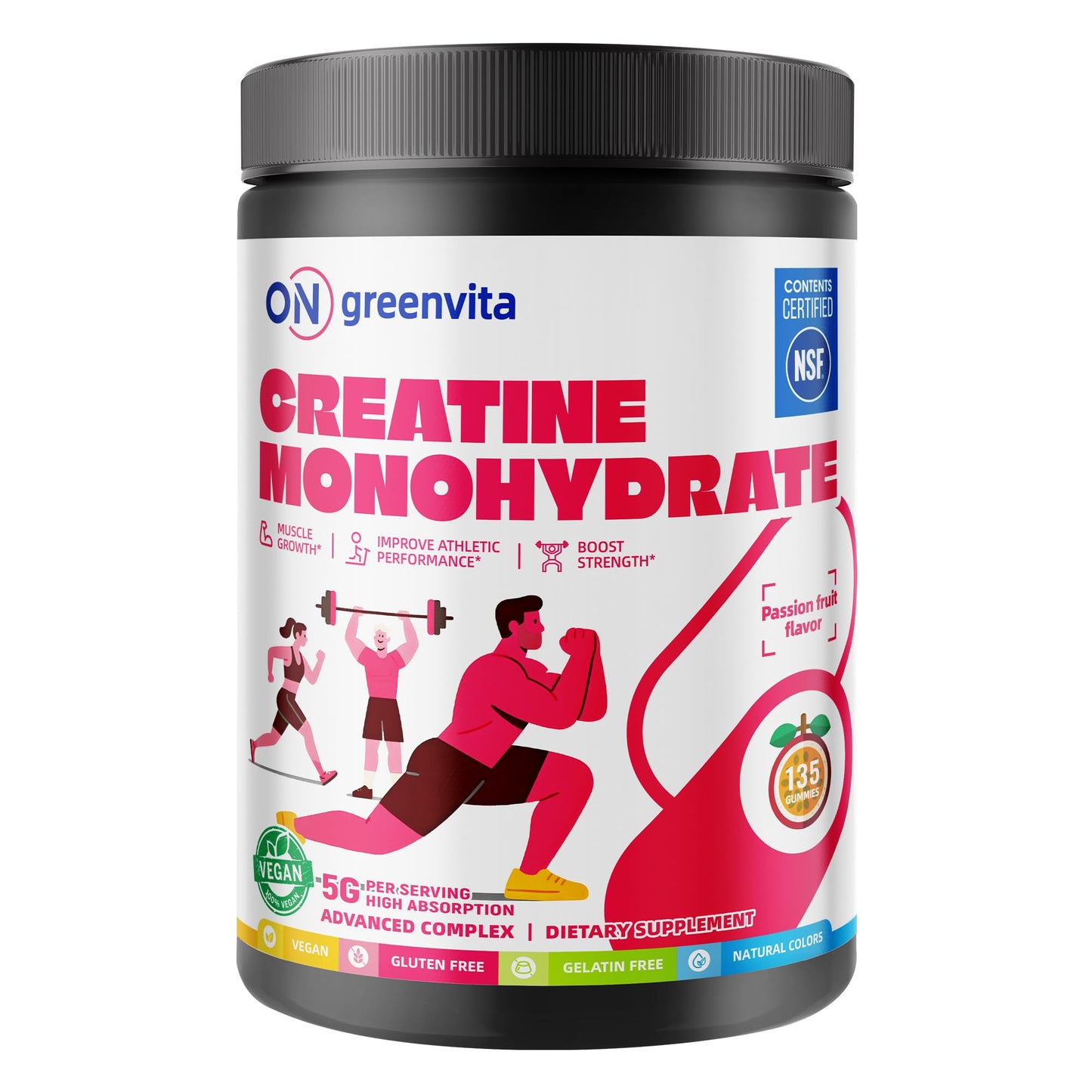 ON GREENVITA NUTRITION Creatine Monohydrate Gummies 135 Gummies