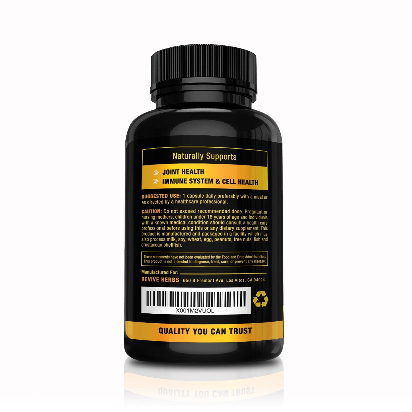 Revive Herbs Pure Turmeric Curcumin with Bioperine Capsule, 30 Count