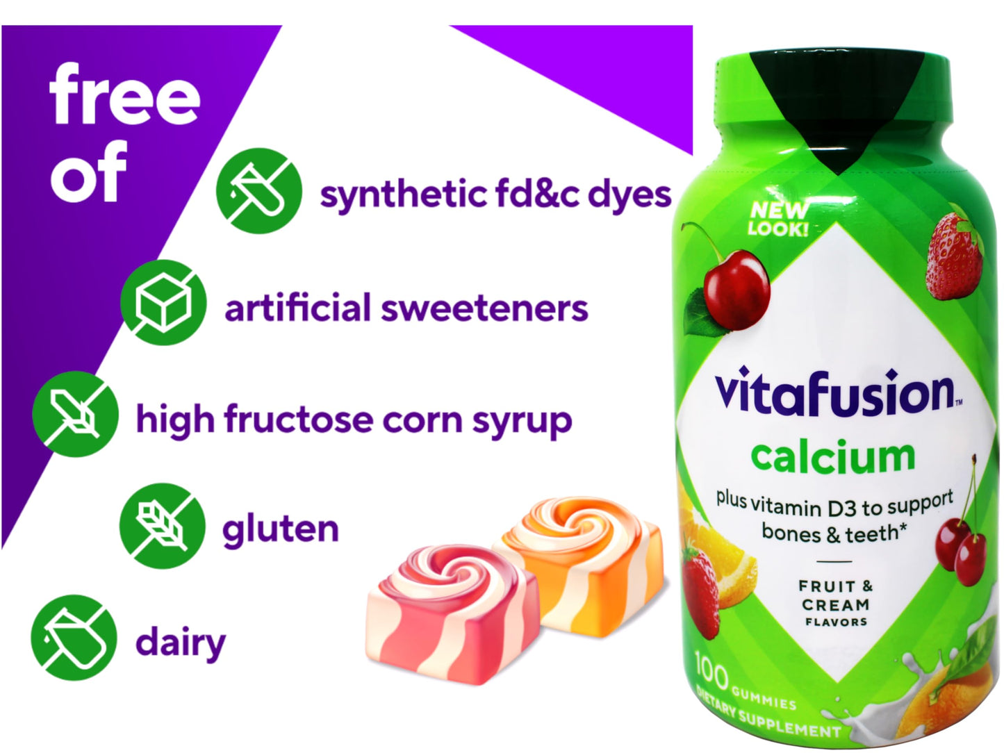 Vitafusion Calcium Adult Vitamins Gummies 200 Gummies