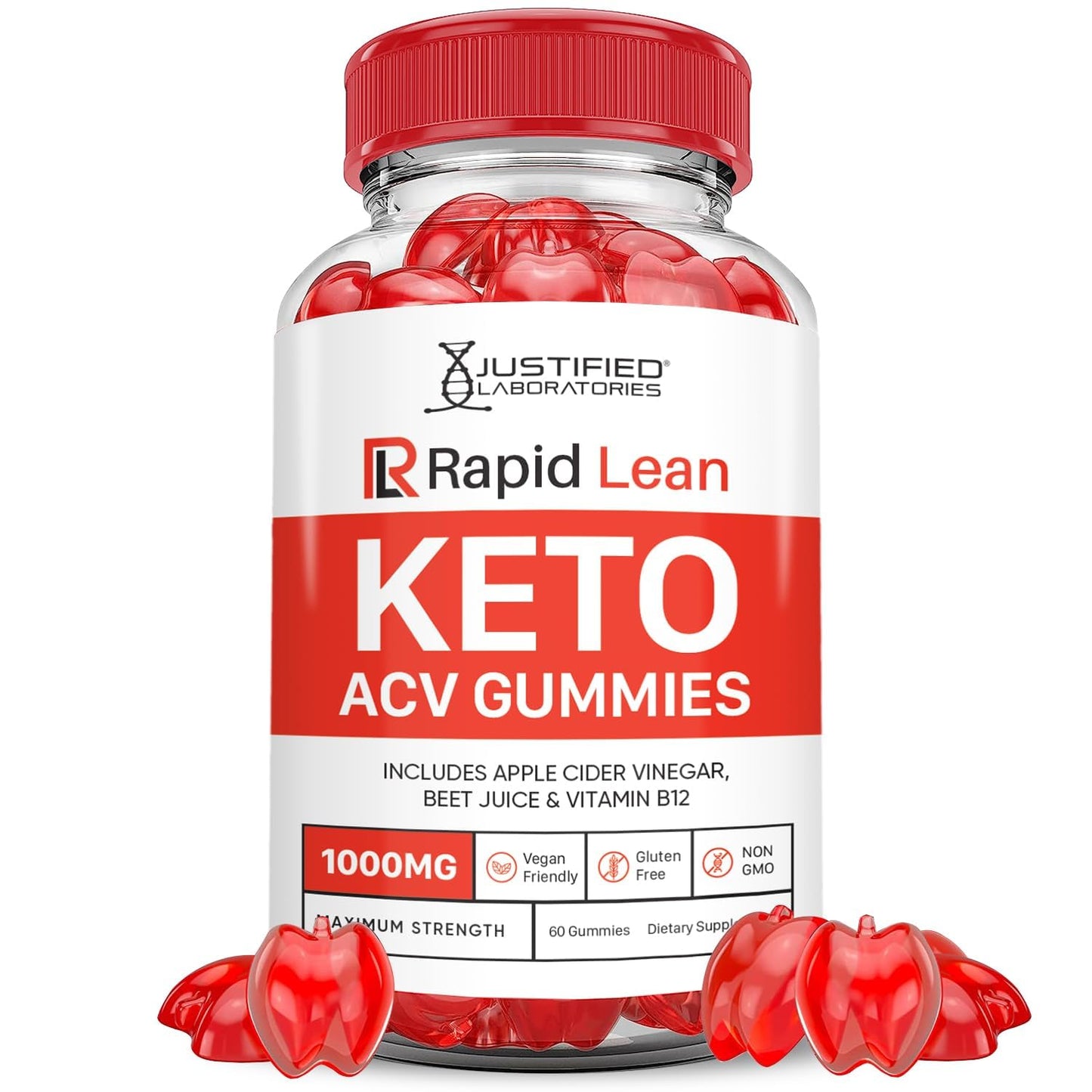 Justified Laboratories Rapid Lean Keto ACV Gummies (1000 mg) Gummy, 60 Count