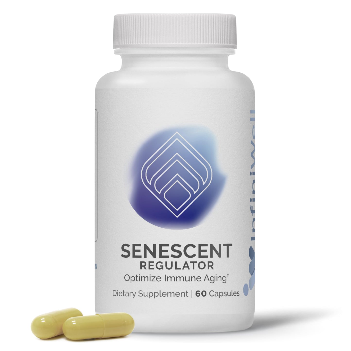 InfiniWell Senescent Regulator - Turmeric Curcumin Supplement with Resveratrol & Pterostilbene - Support Metabolic Health & Promote Healthy, Youthful Cellular Function 60 Capsules