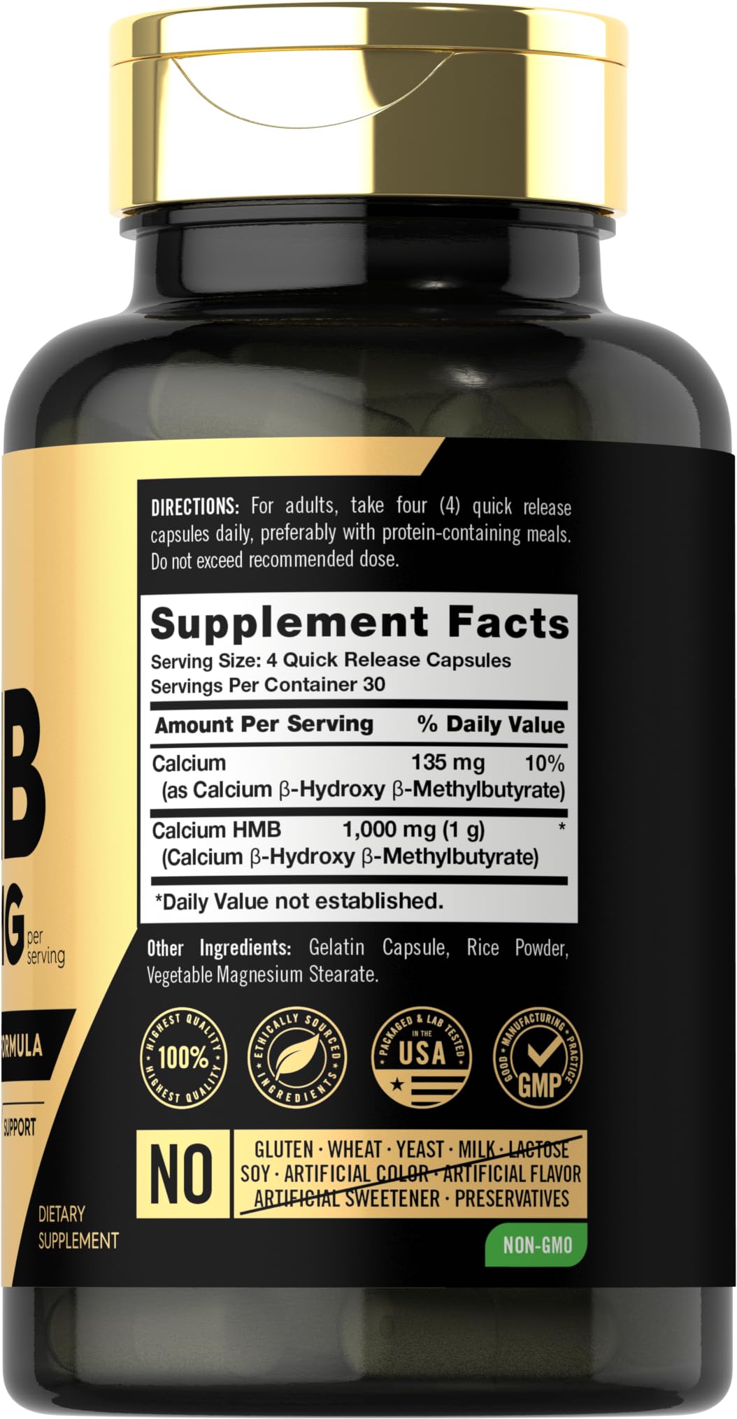 Carlyle HMB 1000 mg Supplement for Men & Women Capsules 120 Count