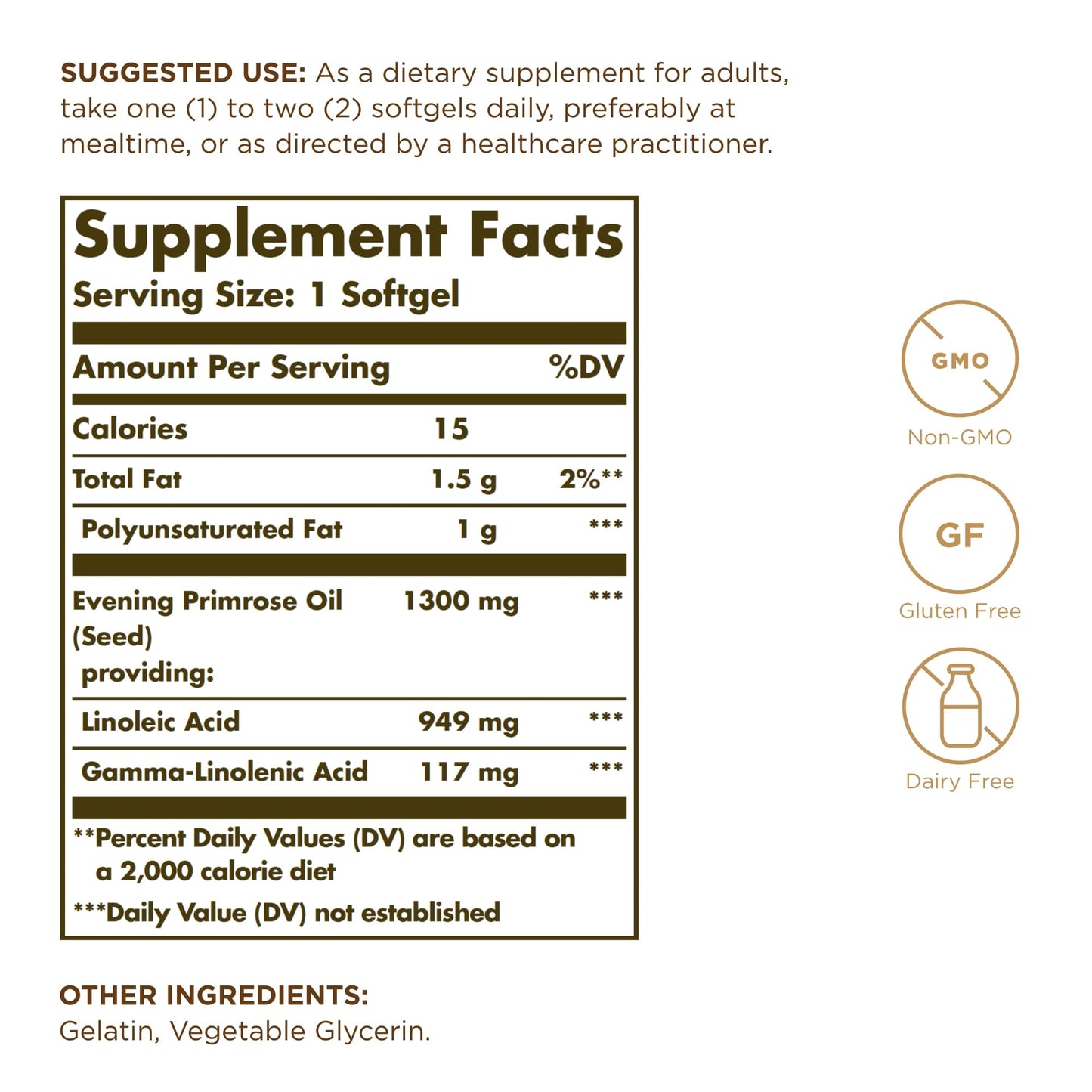 Solgar Evening Primrose Oil 1300 mg, 120 Softgels