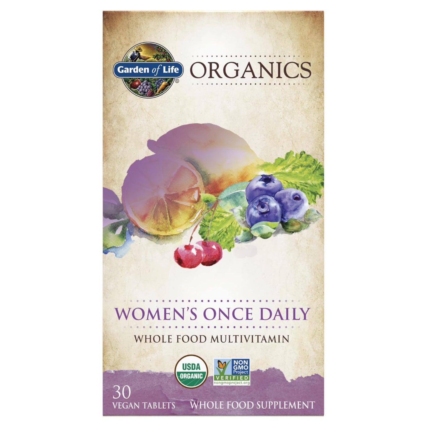 Garden of Life Women's Bundle: Organics Once Daily Multivitamin Tablets, Vitamin Code Raw Iron 22mg Capsules, Organic Ashwagandha with Probiotics & Ginger Tablets & Capsules, 120