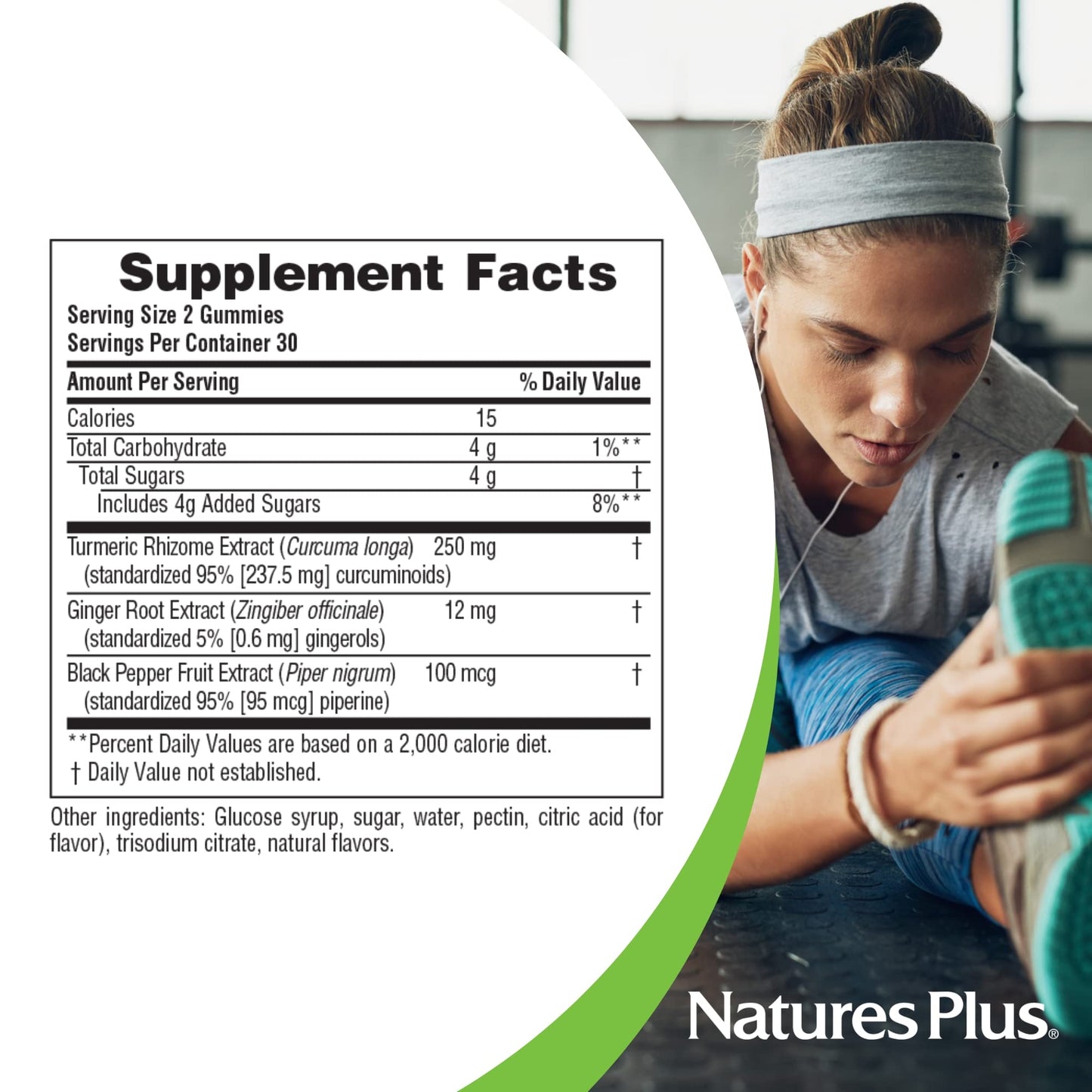 NaturesPlus Turmeric Curcumin Gummies, 60 Count