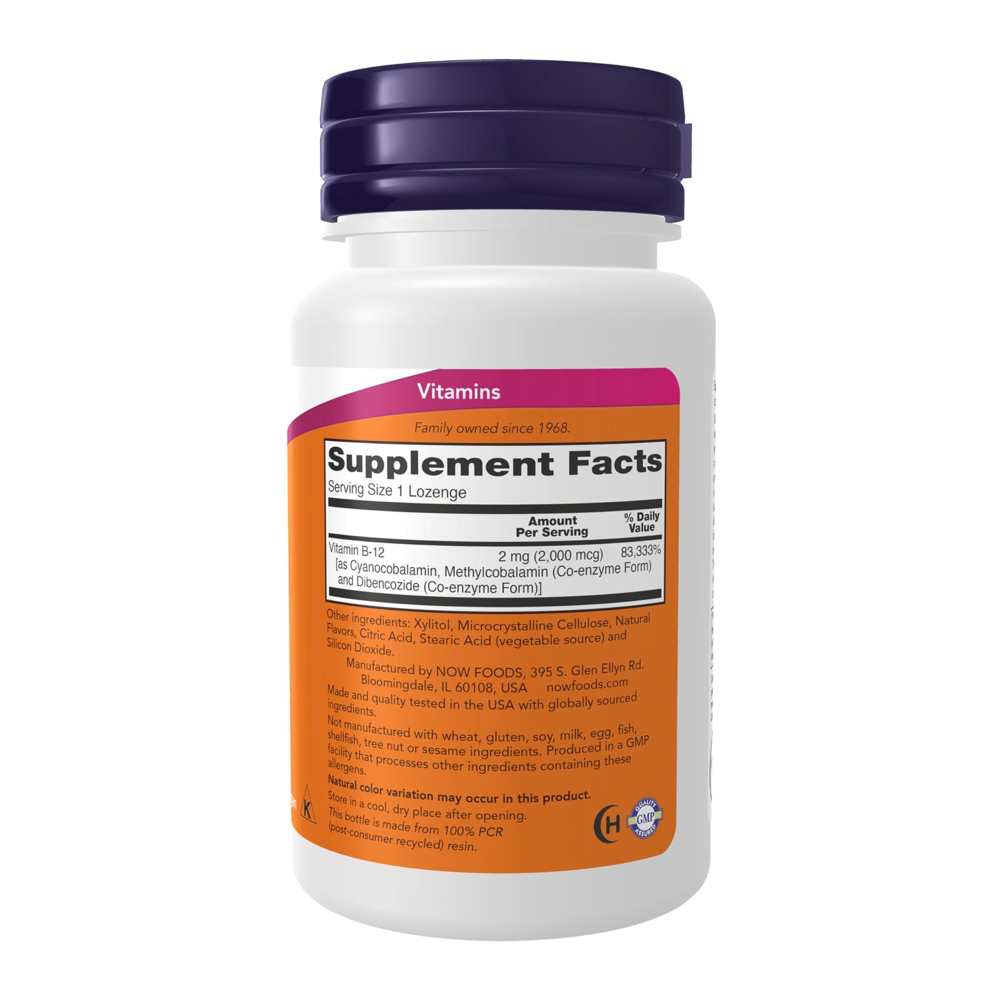 NOW Foods Vitamin B-12 2,000 mcg Chewable, 100 Count