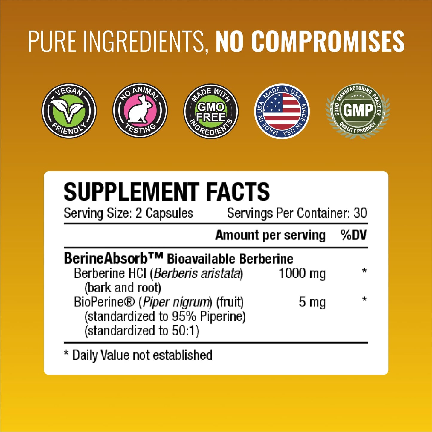 Approved Science Berberine 1000mg High Absorption Supplement with BioPerine, 60 Capsules