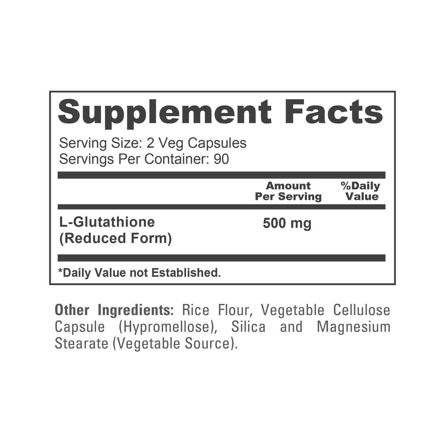 NusaPure Reduced Glutathione 500mg Capsules, 180 Count