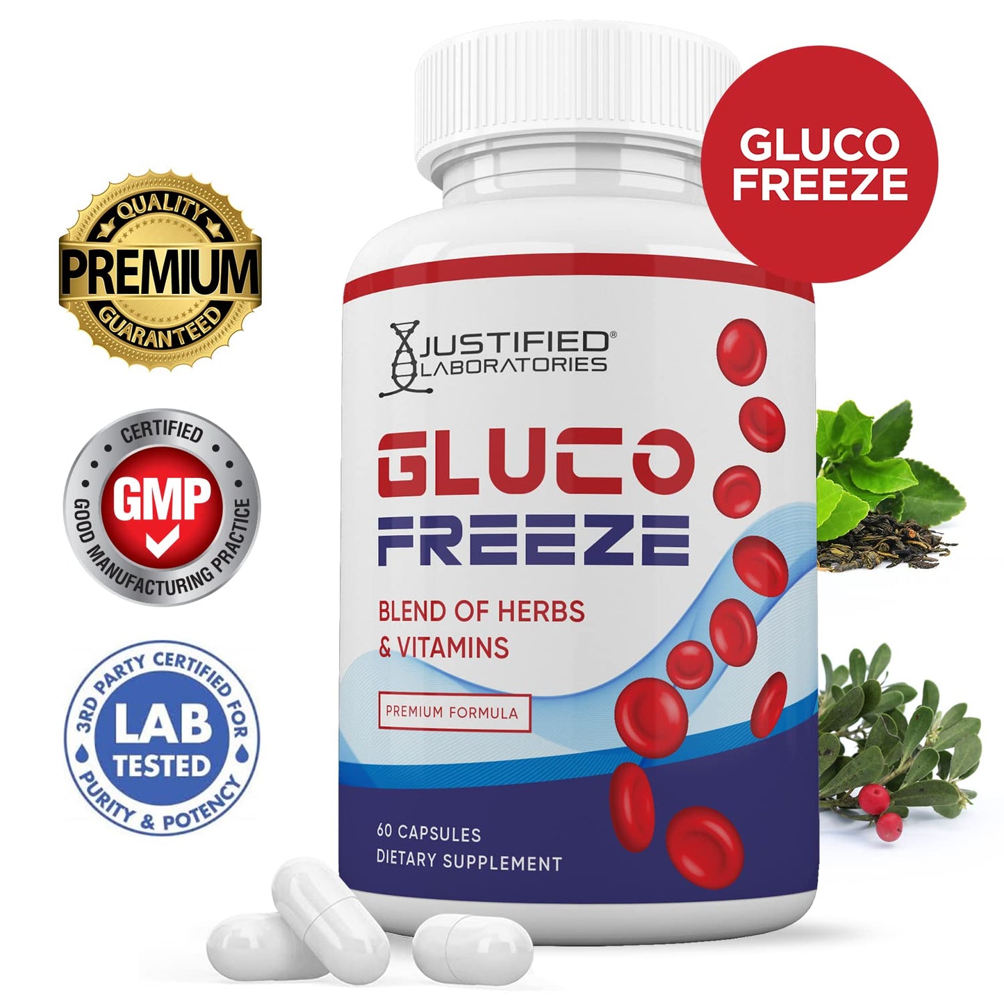 Justified Laboratories Glucofreeze Premium Formula 688MG 120 Capsules