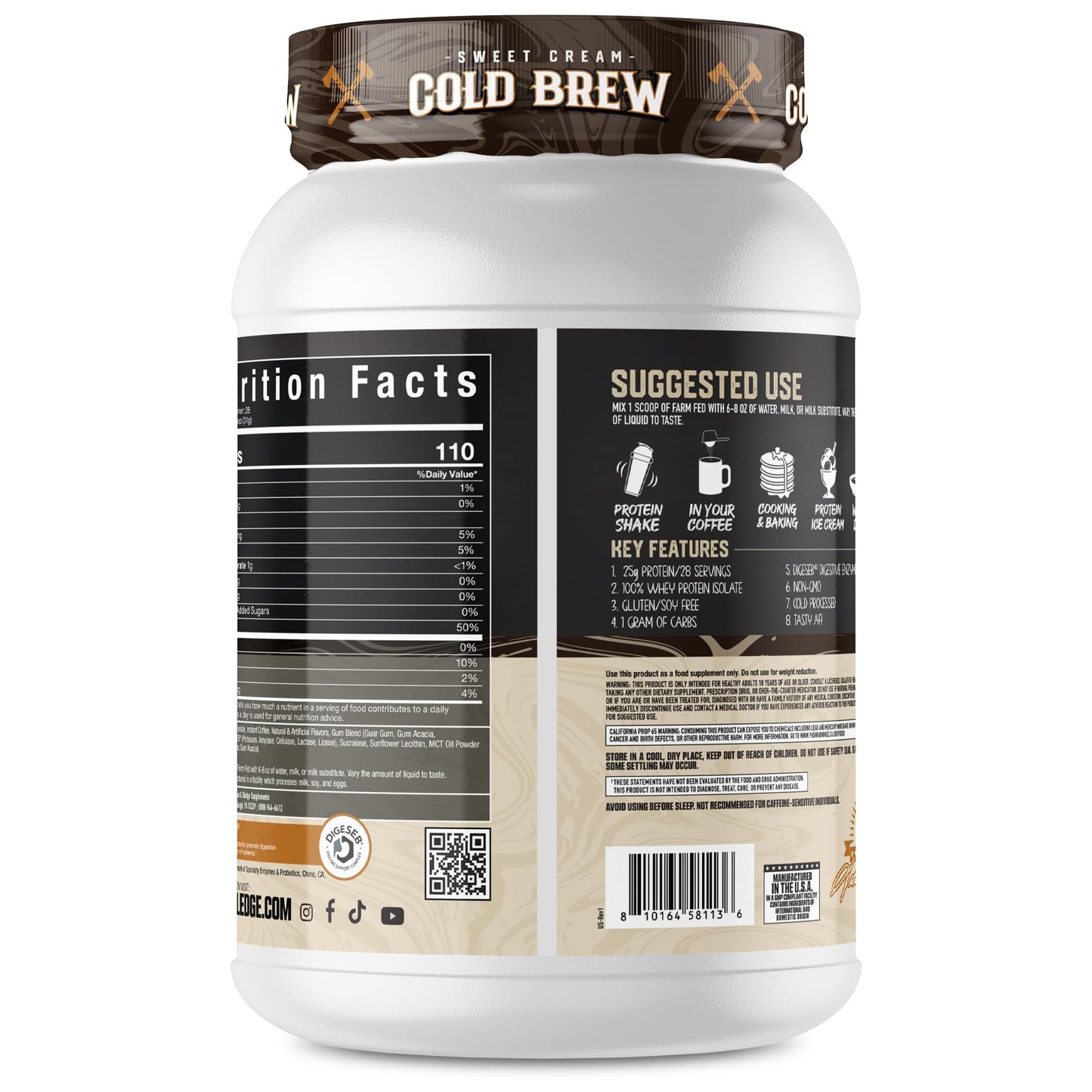 Axe & Sledge Farm Fed 100% Whey Protein Isolate Powder 7.05 oz