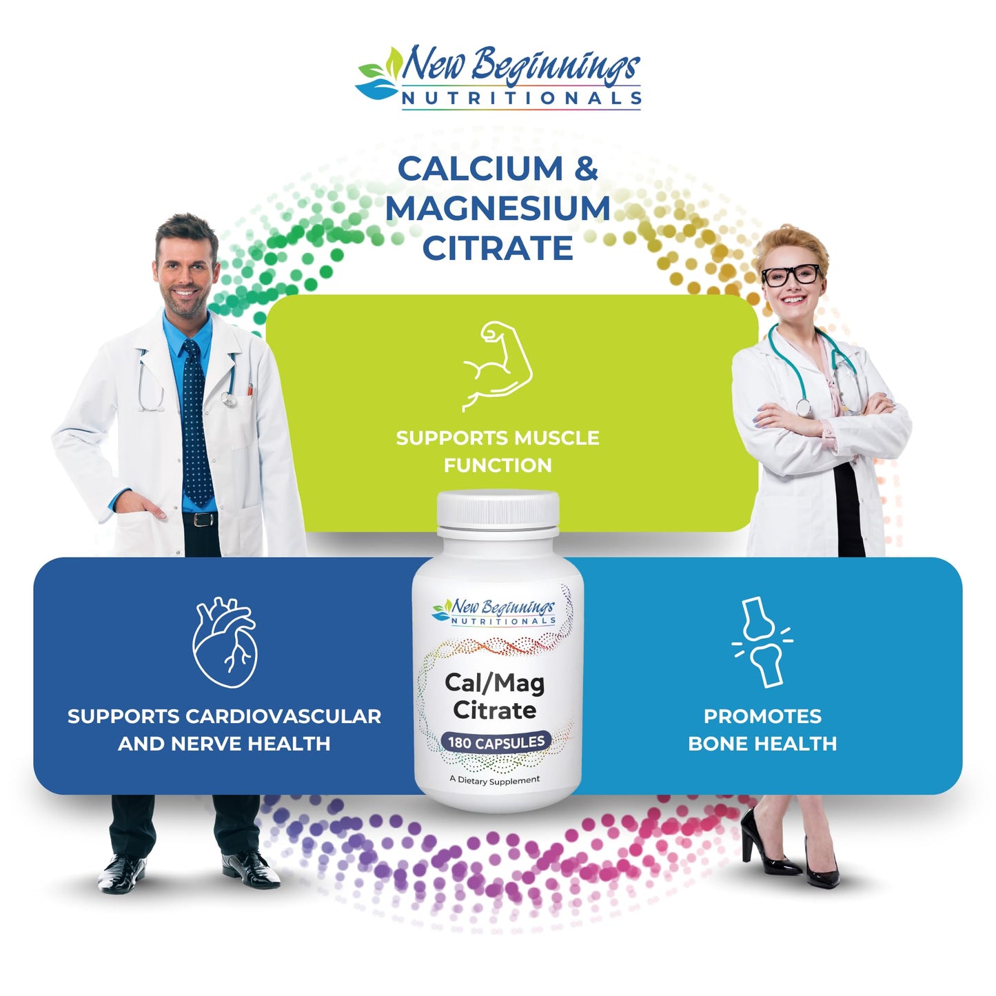 New Beginnings Nutritionals Calcium & Magnesium Capsule, 180 Capsules