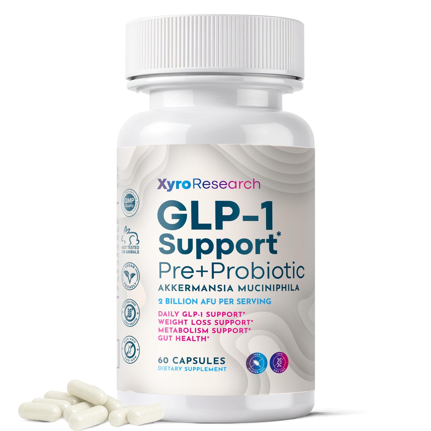 Xyro Research GLP-1 Support Weight Loss Probiotic Supplement Capsule 60 Count
