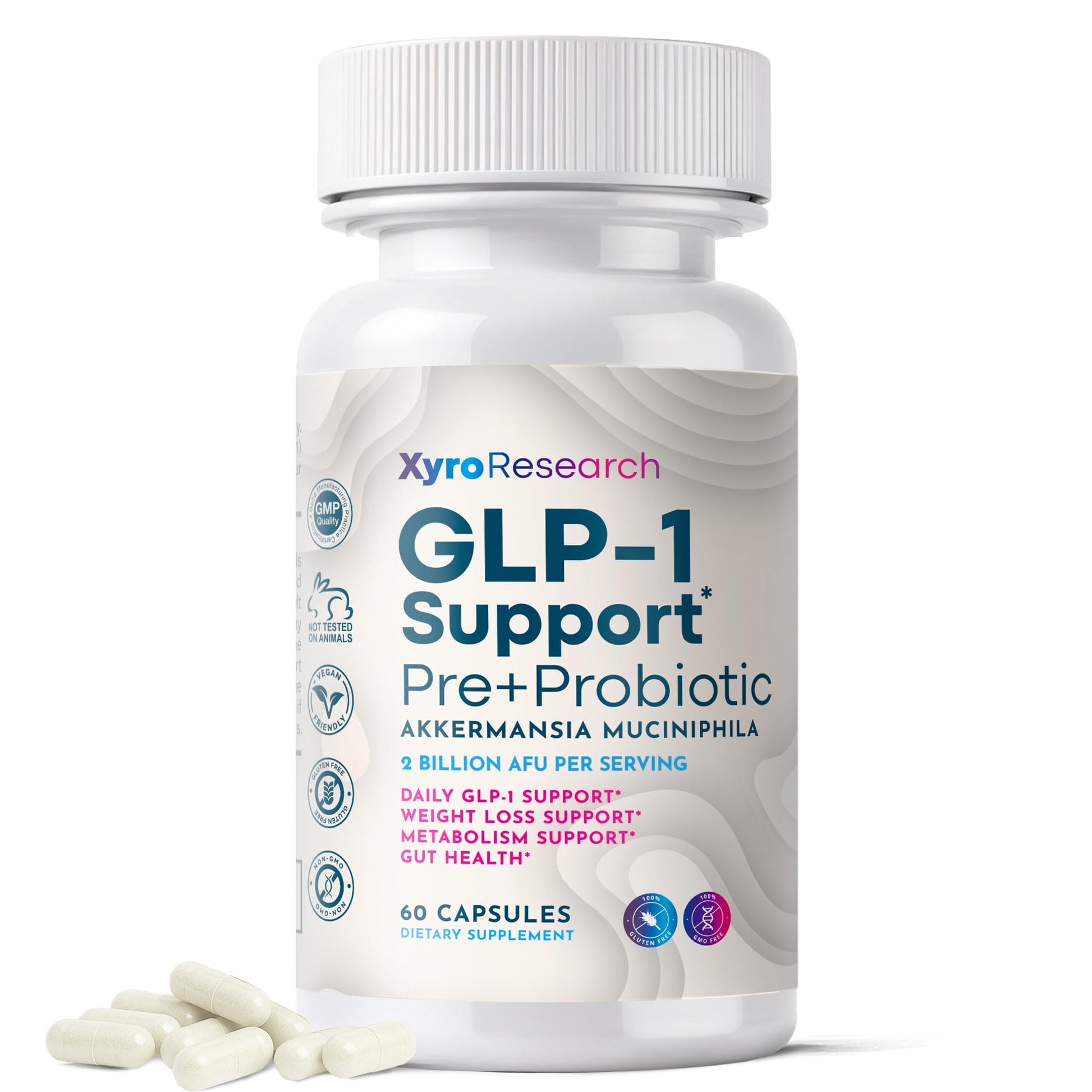Xyro Research GLP-1 Support Weight Loss Probiotic Supplement Capsule 60 Count