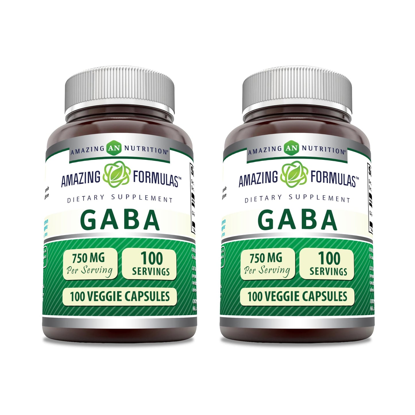 Amazing Nutrition GABA 750mg Per Serving Veggie Capsules Supplement 200 Capsules