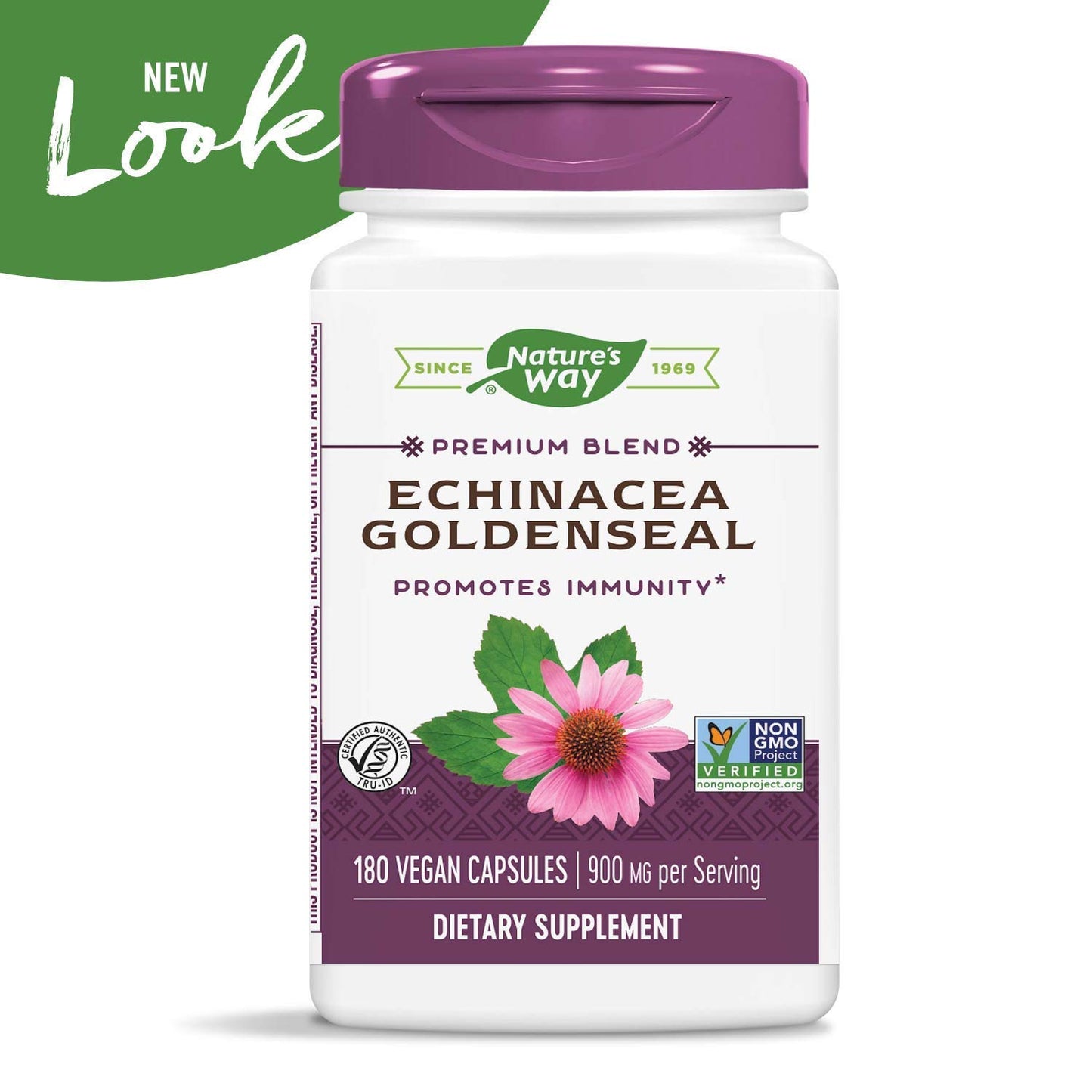 Nature's Way Echinacea and Goldenseal Capsules, 180 Count
