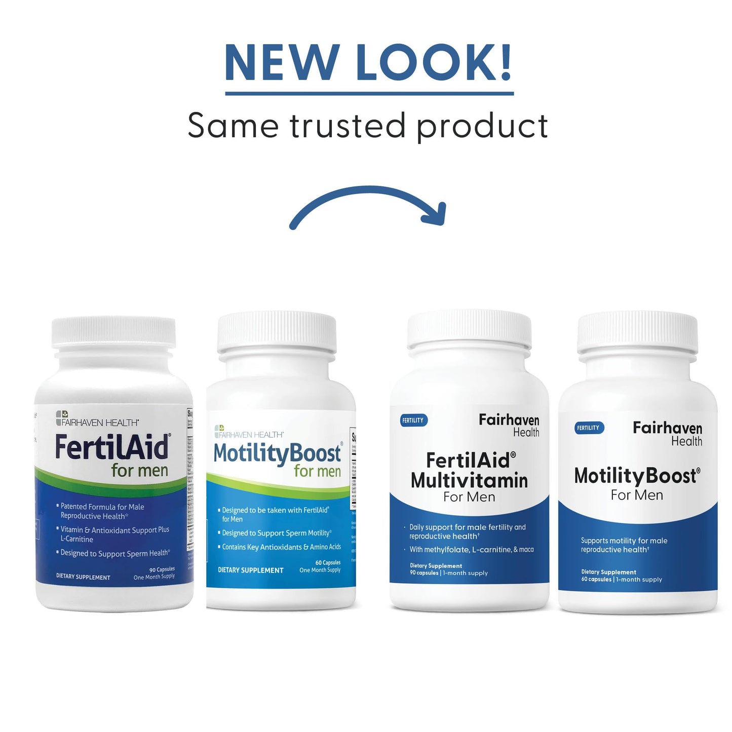 Fairhaven Health FertilAid for Men and MotilityBoost Combo Capsules, 150 Capsules
