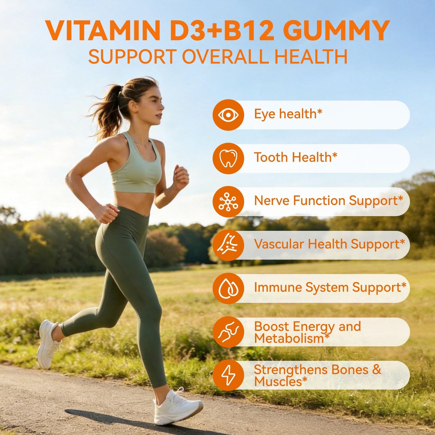 Agumoon Vitamin D3 B12 Gummies 60 Count