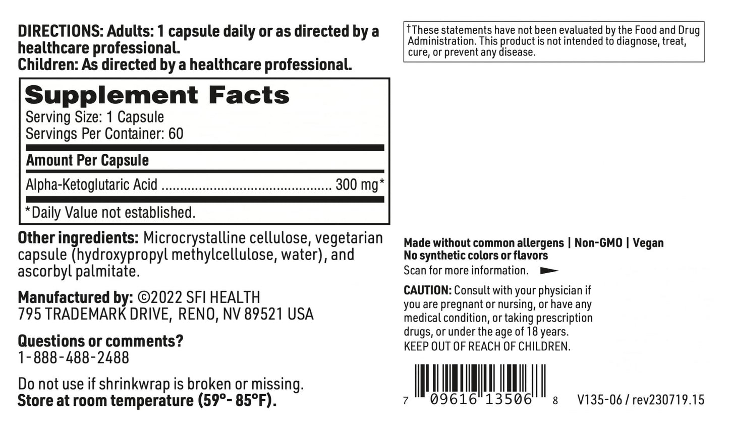 SFI Health Alpha-Ketoglutaric Acid Capsule, 60 Capsules