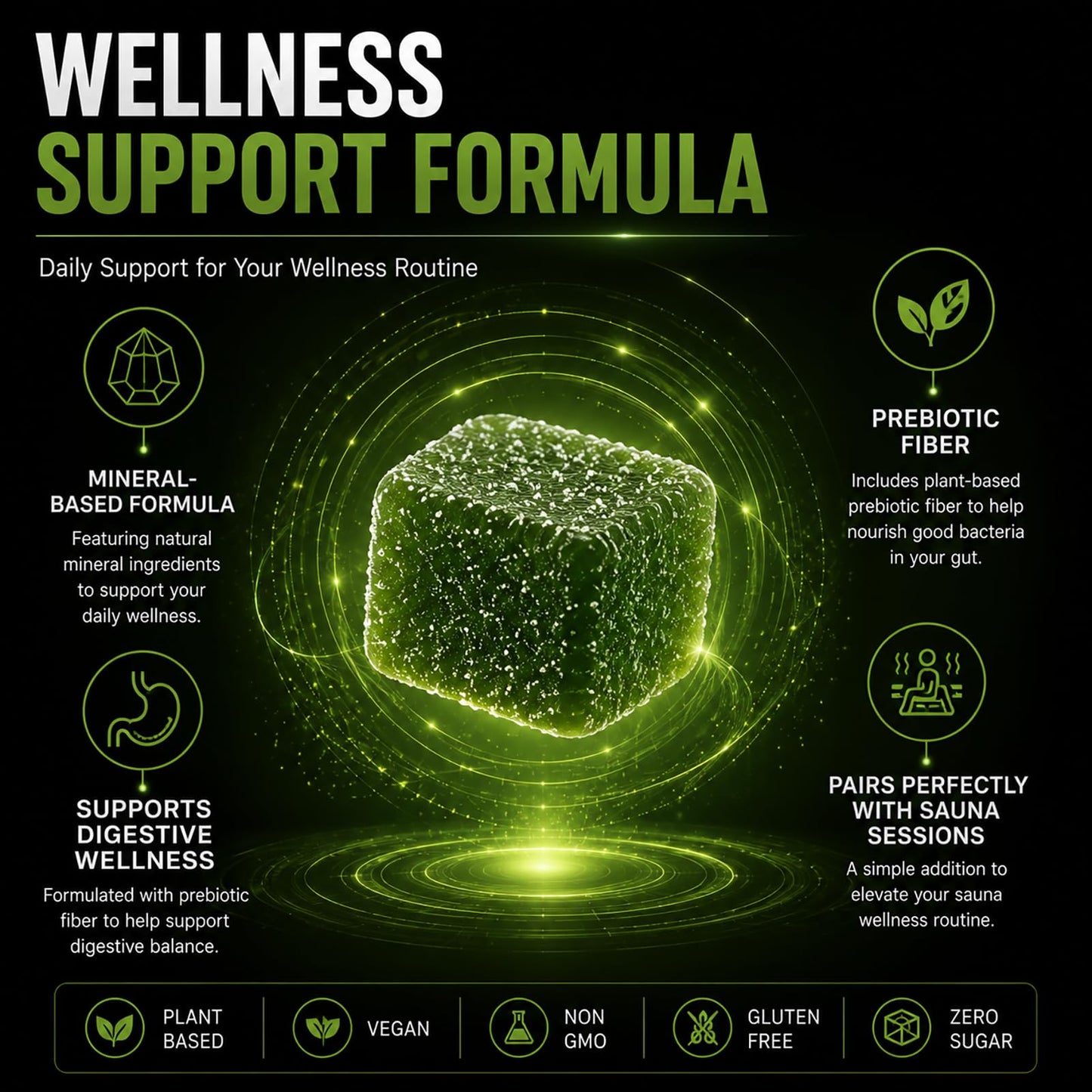 Tfnovg Pre-Sauna Gummies with Clinoptilolite Zeolite + Acacia Fiber, 60 Gummies