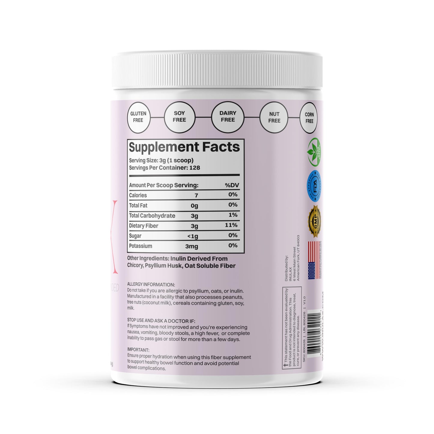Inulax Psyllium Powder 13.5 Ounce