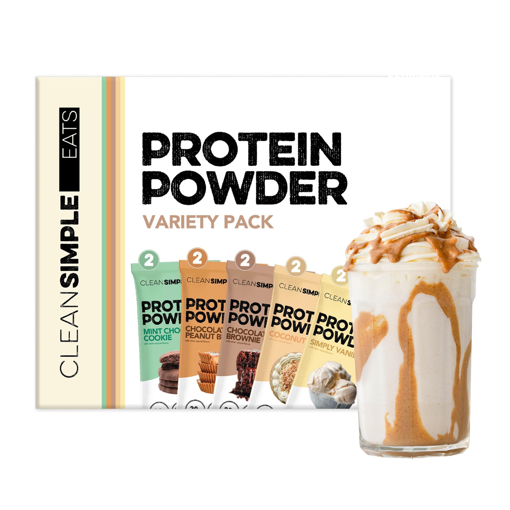 Clean Simple Eats Whey Isolate Protein Powder, Pack of 10 Single-Serve Packs