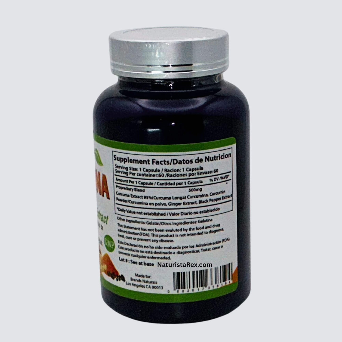 Generic Curcumina 95% Turmeric Extract, with Ginger & Black Pepper Extract Dietary Supplement, 60 Capsules
